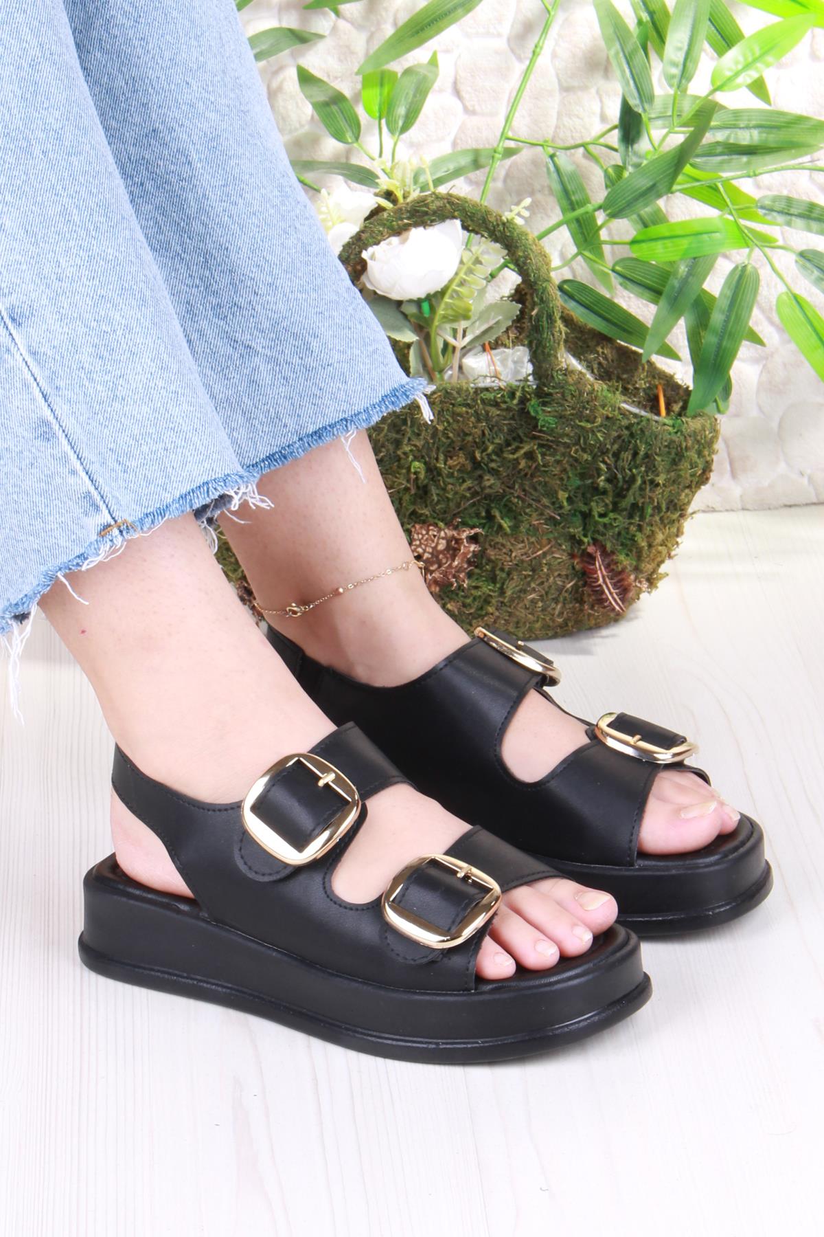 3509 Ceyn Anatomik Rahat İki Tokalı Kadın Sandalet - Görsel 2