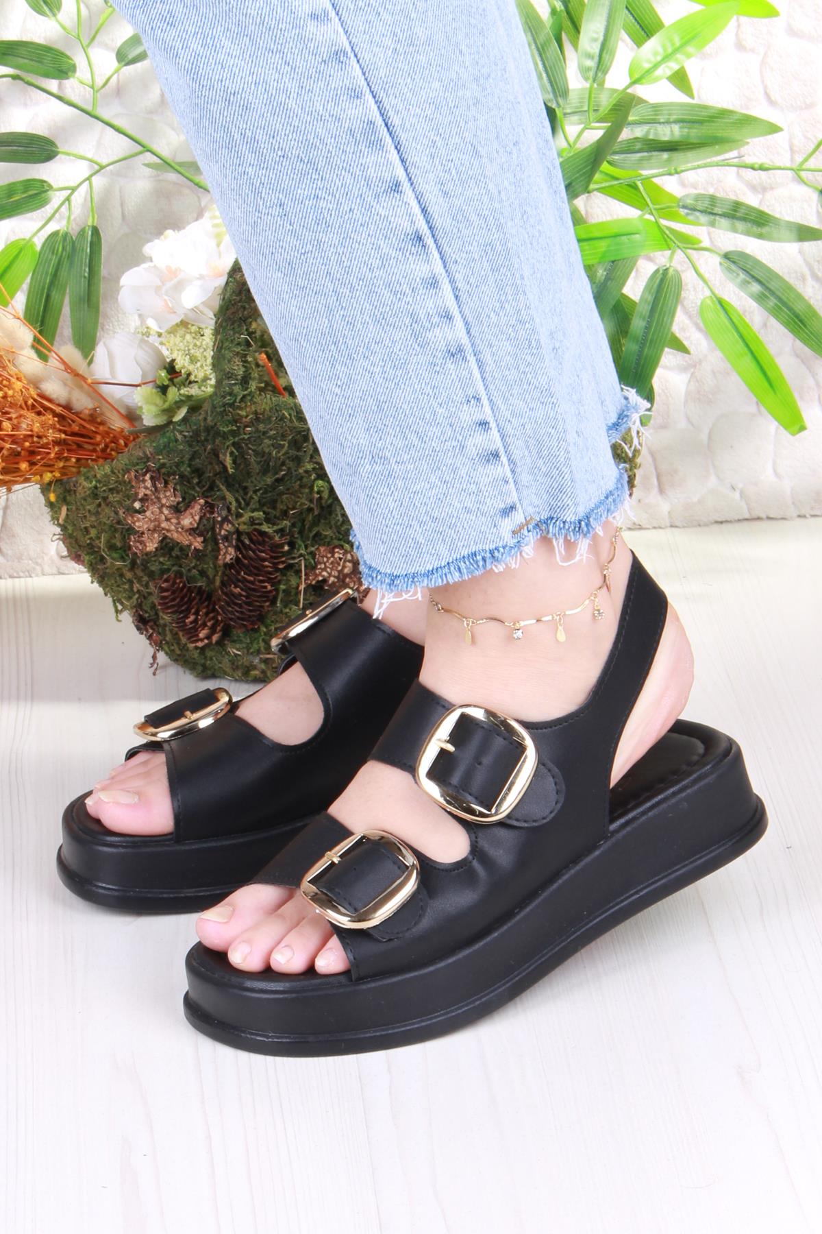 3509 Ceyn Anatomik Rahat İki Tokalı Kadın Sandalet - Görsel 3