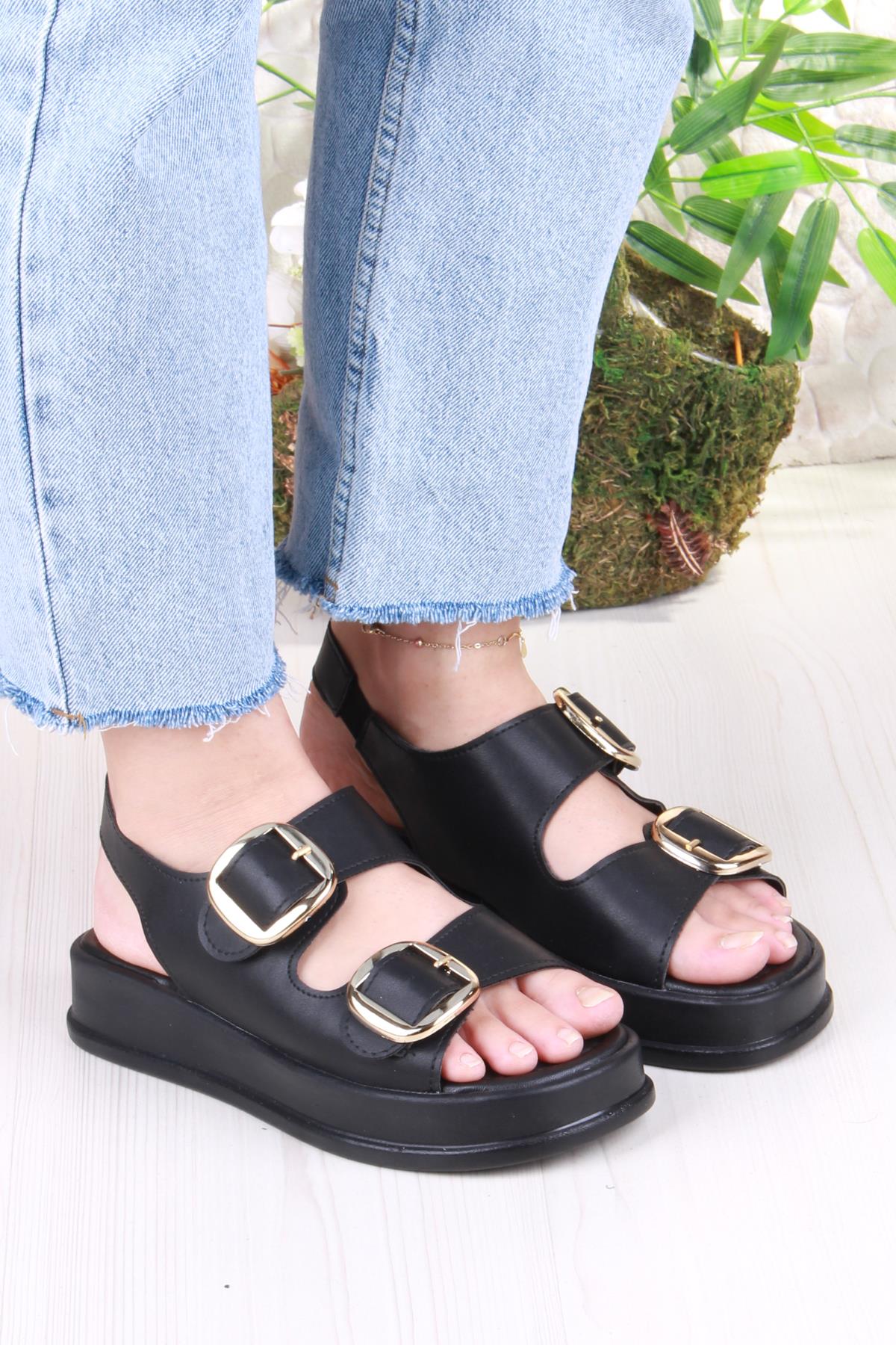 3509 Ceyn Anatomik Rahat İki Tokalı Kadın Sandalet - Görsel 4