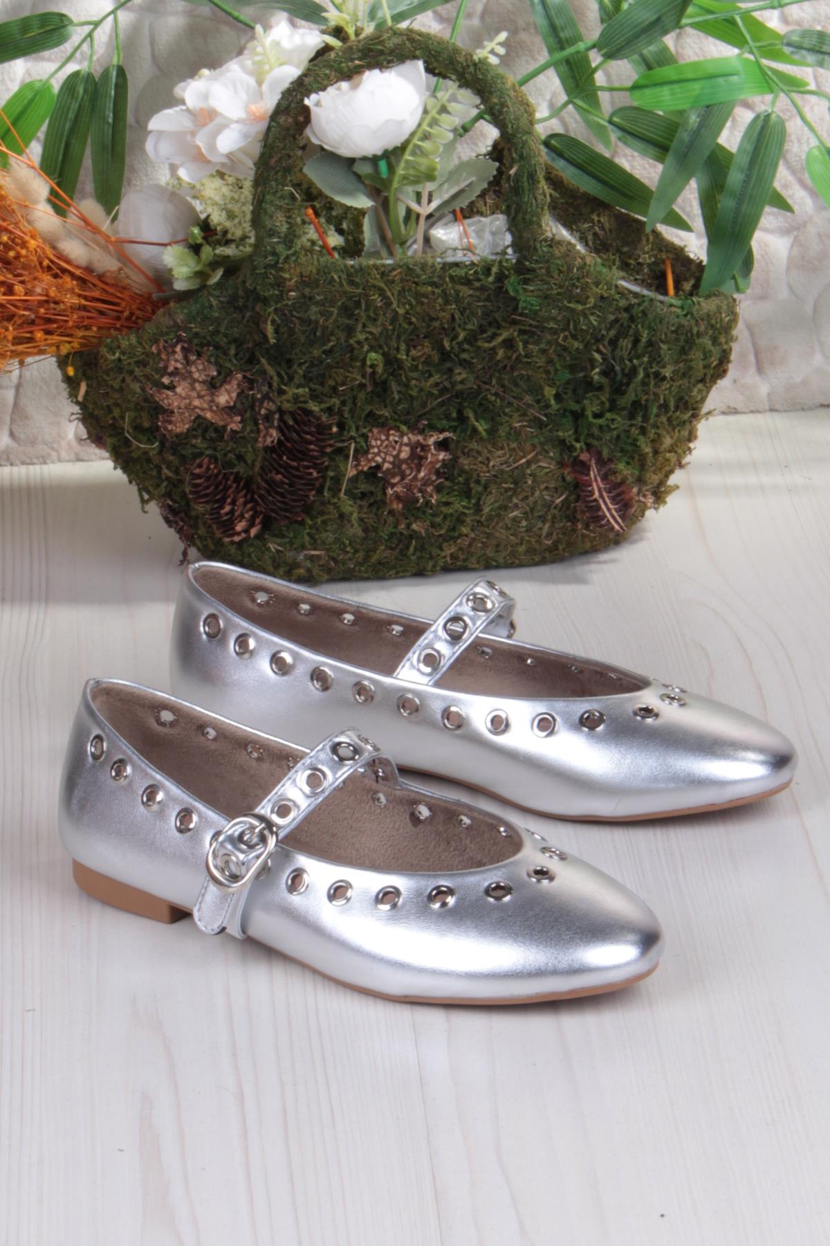 027-822 Fls Pul Detaylı Bant Toka Detaylı Kadın Babet - Görsel 5