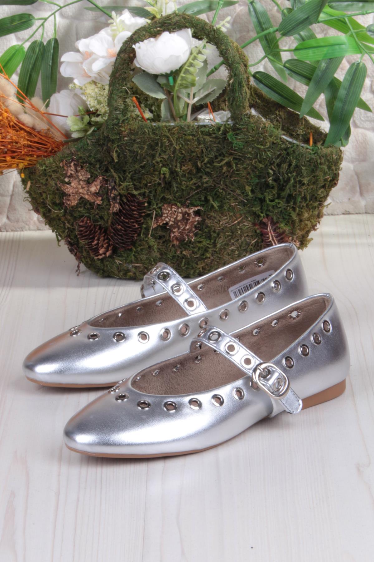 027-822 Fls Pul Detaylı Bant Toka Detaylı Kadın Babet - Görsel 6