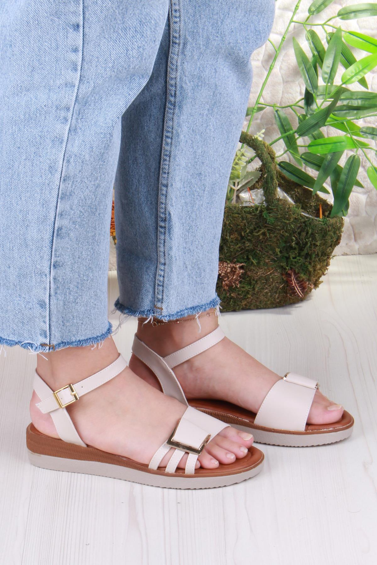 1000 Ceyn Toka Detaylı Rahat Hafif Kadın Sandalet - Görsel 4