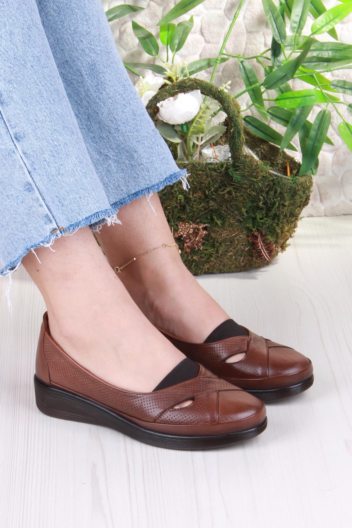 429609 Anatomik Rahat Esnek Hakiki Deri Kadın Ayakkabı - Görsel 2