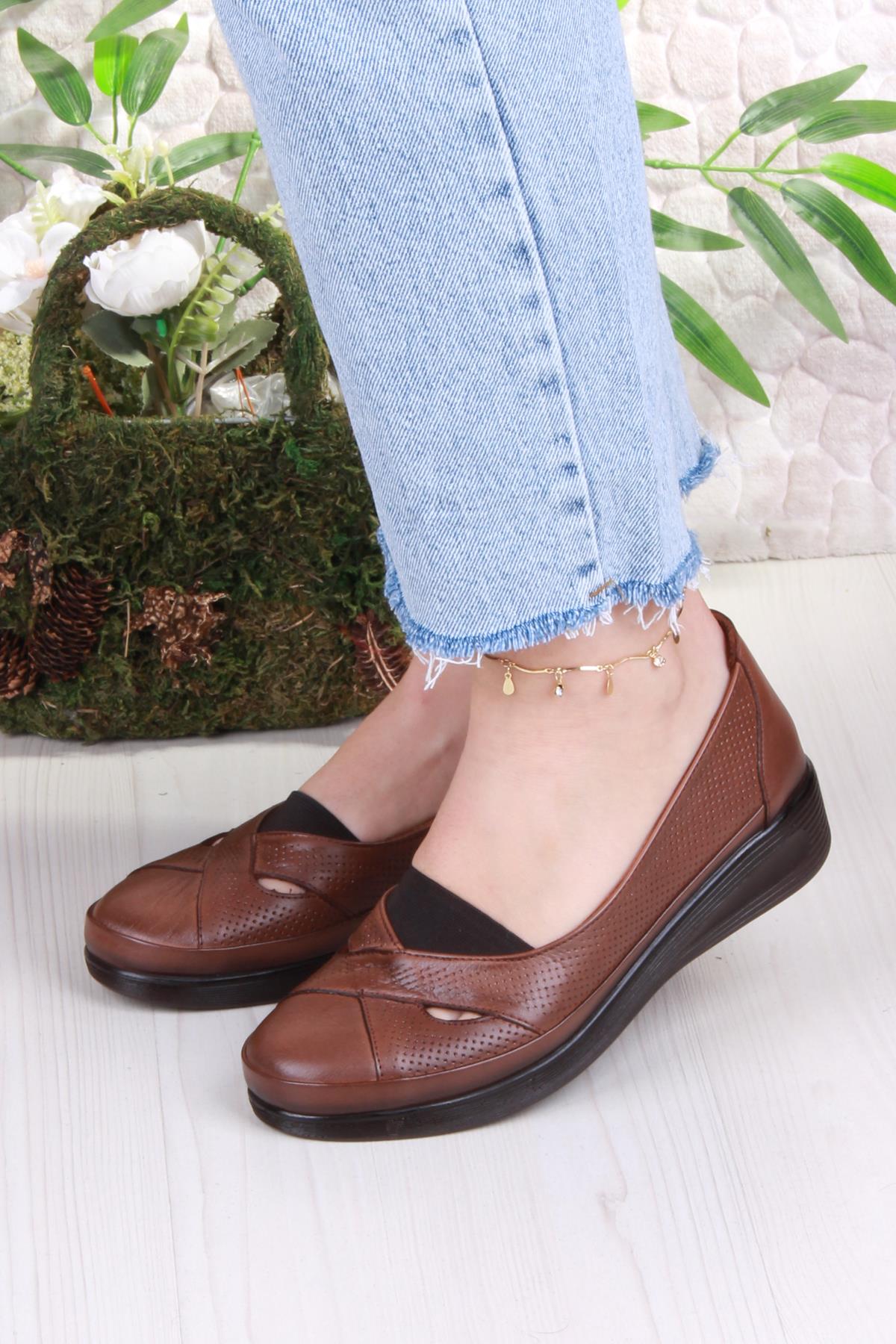 429609 Anatomik Rahat Esnek Hakiki Deri Kadın Ayakkabı - Görsel 3
