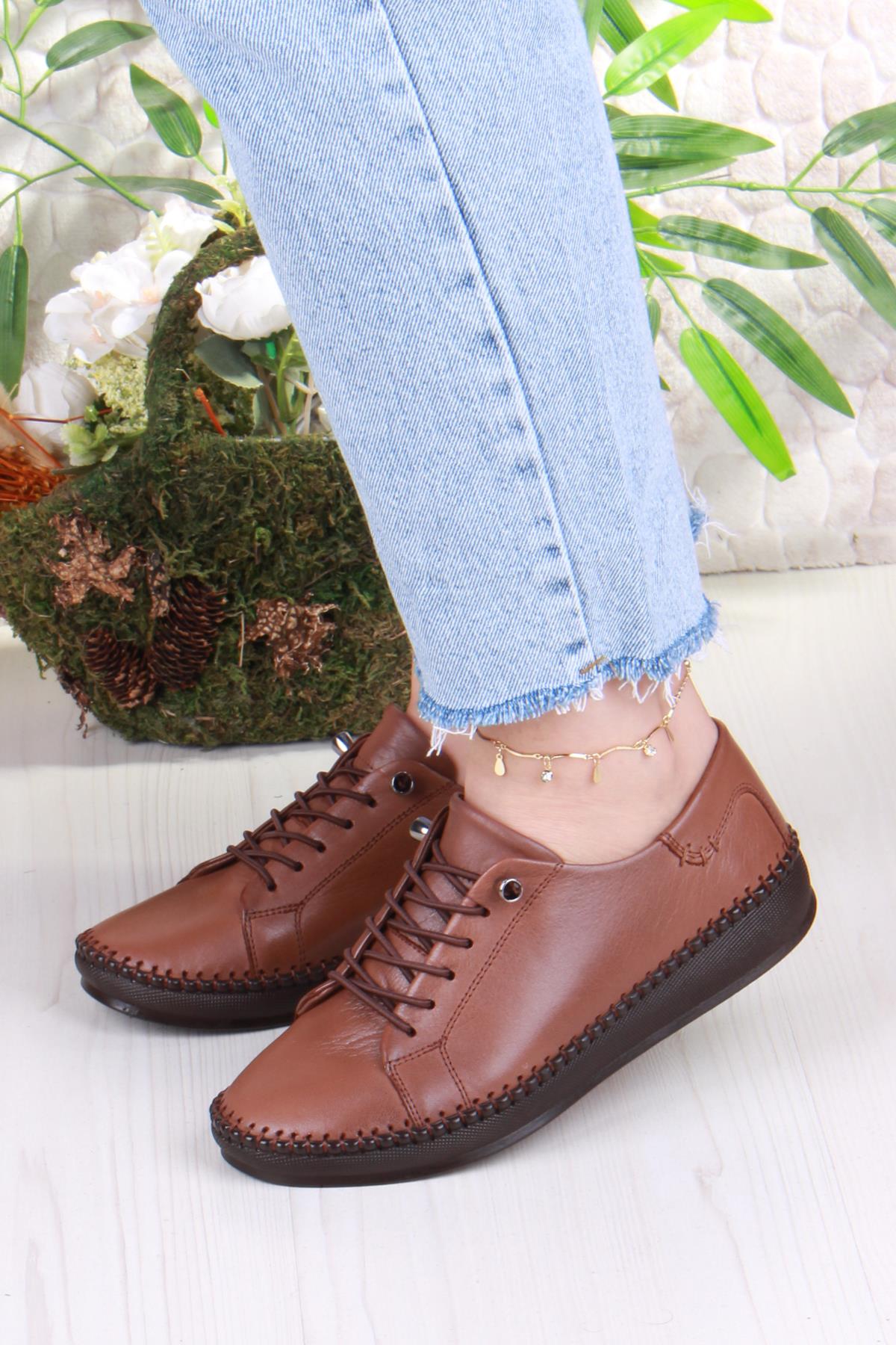 427866 Anatomik Rahat Esnek Hakiki Deri Kadın Ayakkabı - Görsel 3