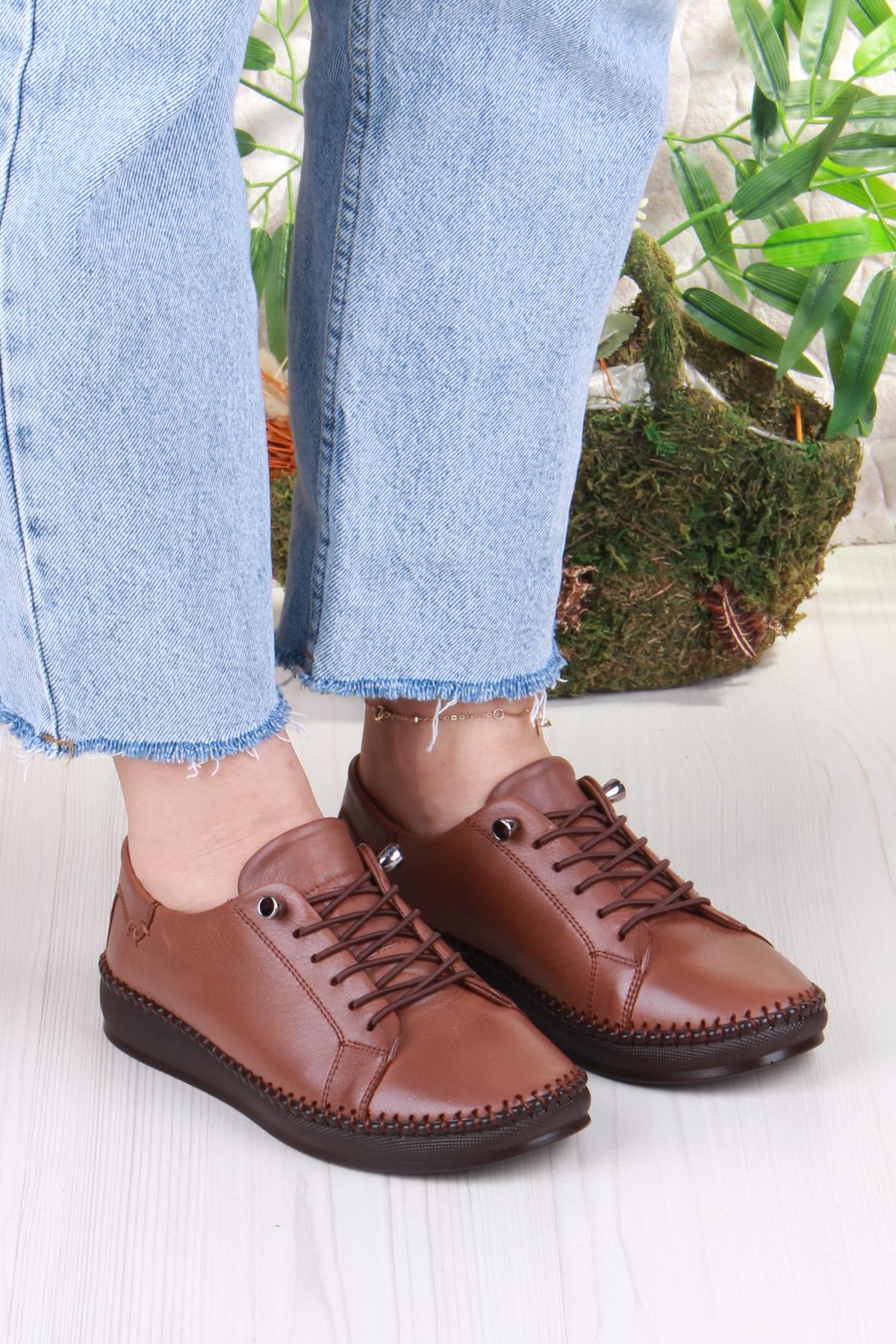 427866 Anatomik Rahat Esnek Hakiki Deri Kadın Ayakkabı - Görsel 4