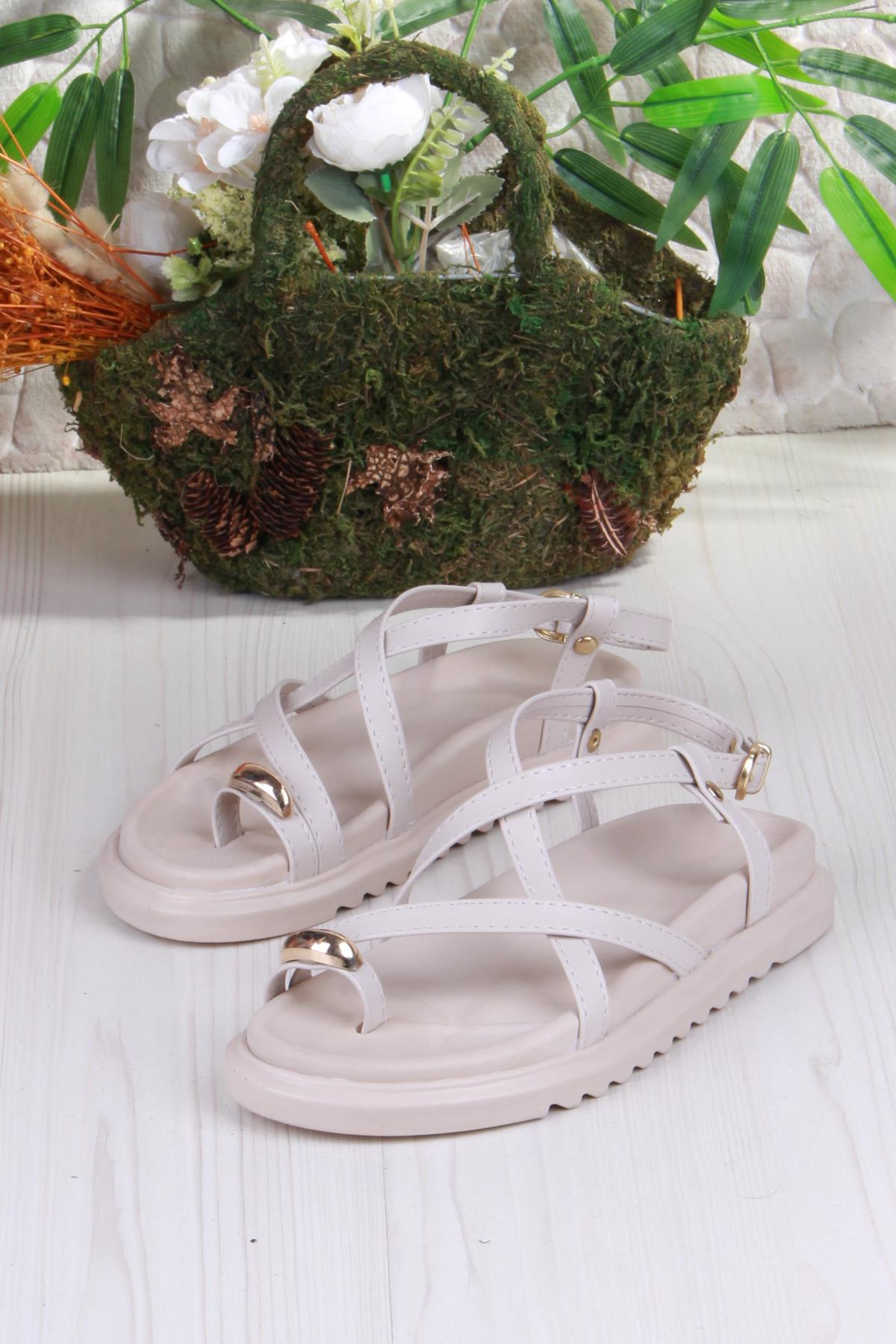 099-103 Fls Toka Detaylı Parmak Arası Kadın Sandalet - Görsel 6