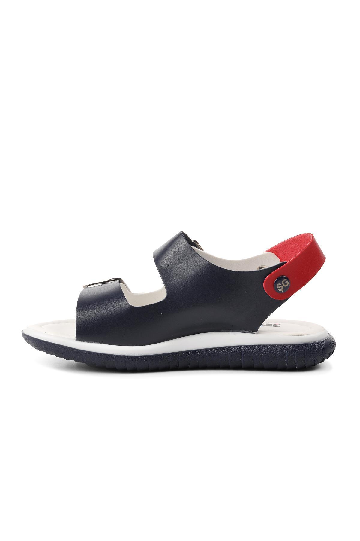 Şng 1530-F Lacivert-Beyaz-Kırmızı Erkek Çocuk Sandalet - Görsel 4
