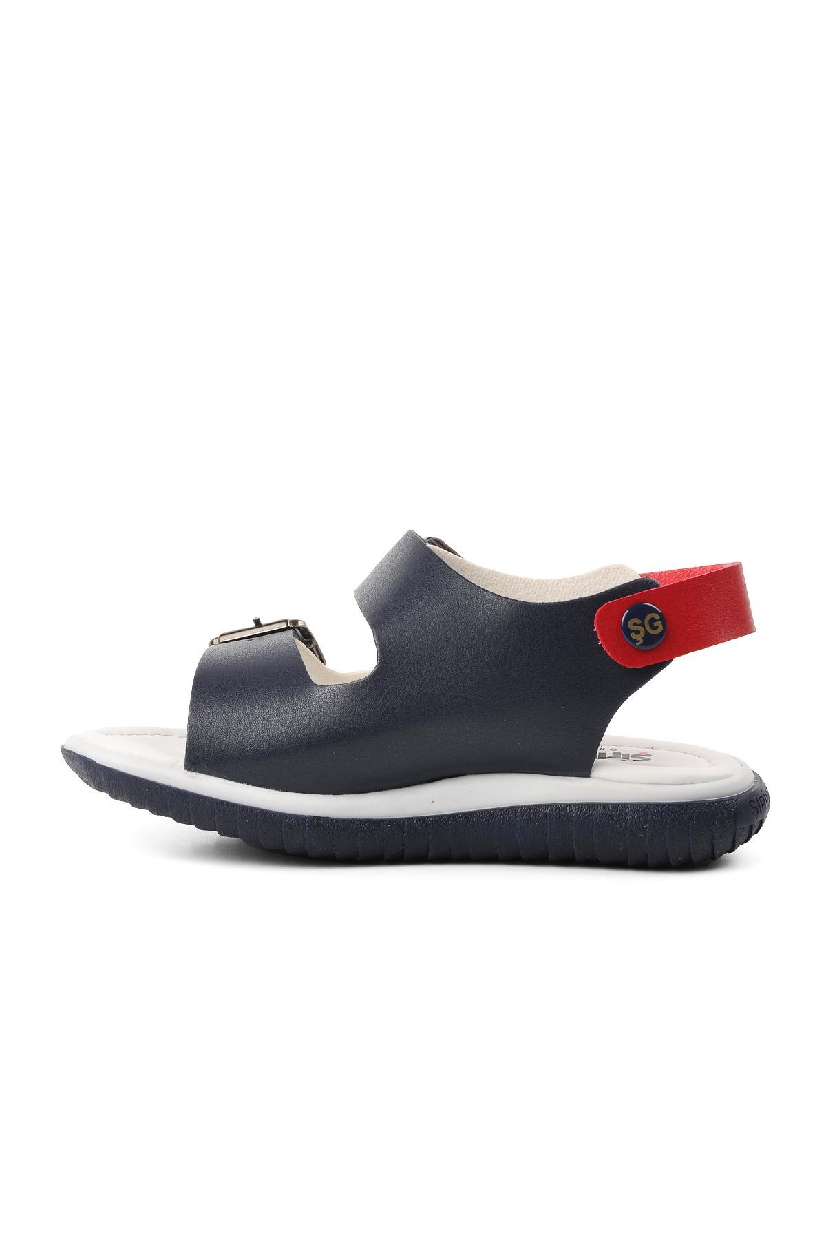 Şng 1530-P Lacivert-Beyaz-Kırmızı Erkek Çocuk Sandalet - Görsel 4