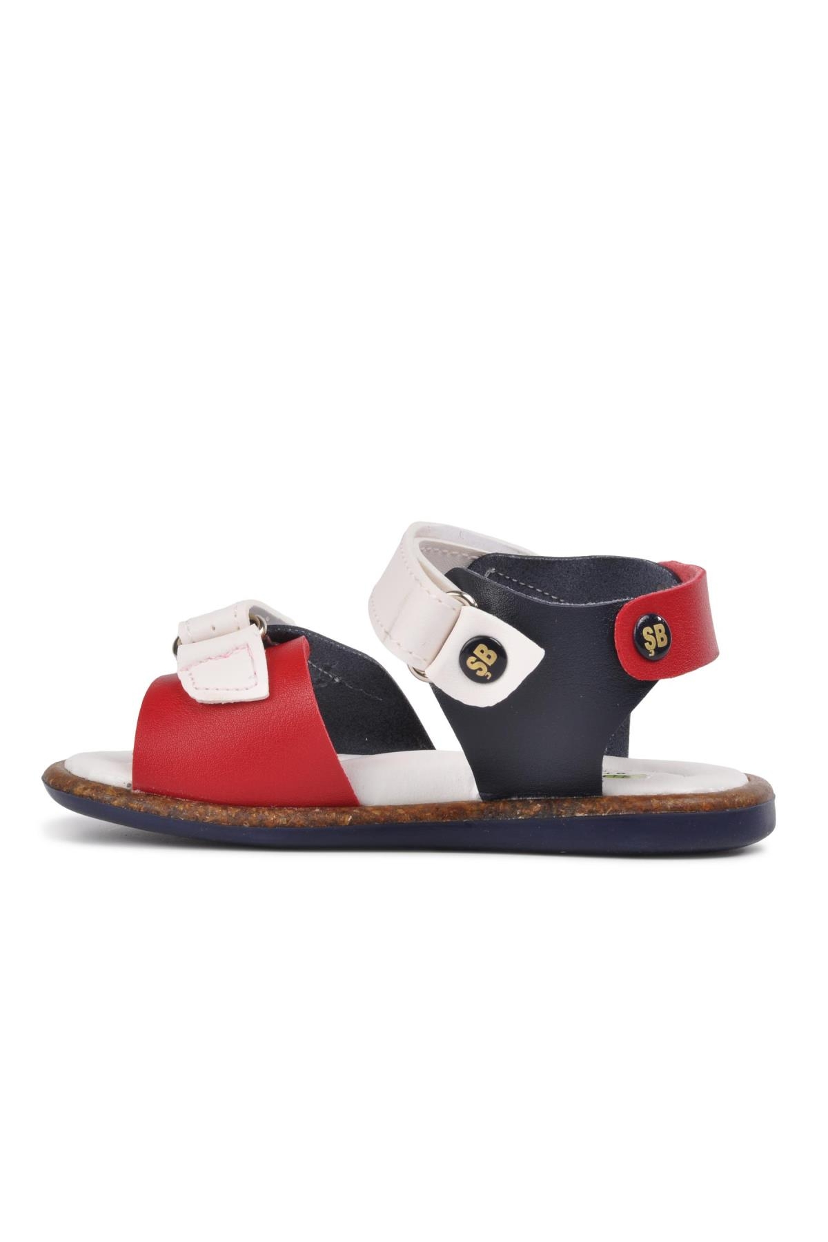 Şiringenç 210109 Lacivert-Beyaz-Kırmızı Comfort Erkek Çocuk Sandalet - Görsel 4