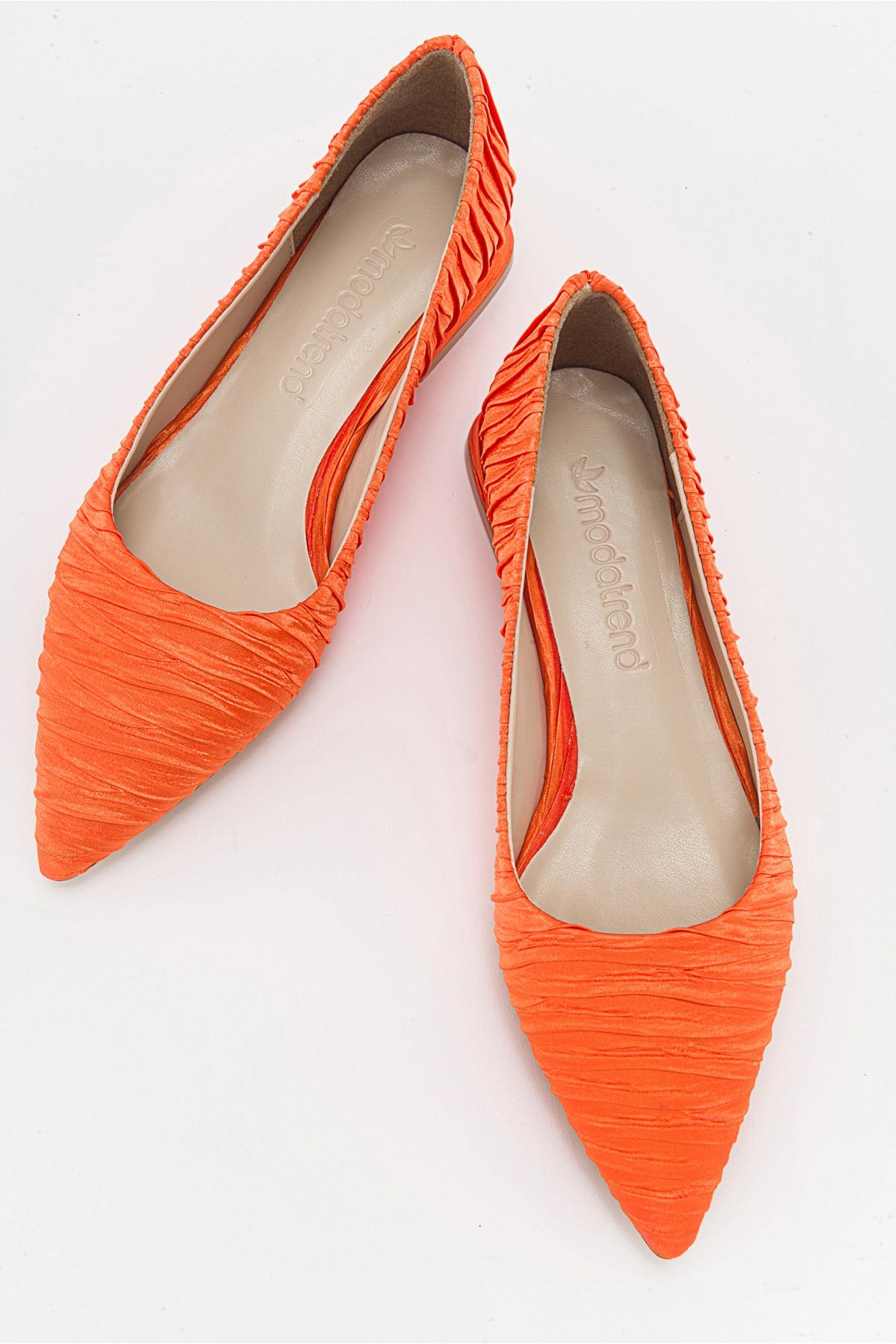 Kadın Sade Babet ORANJ SATEN - Görsel 6