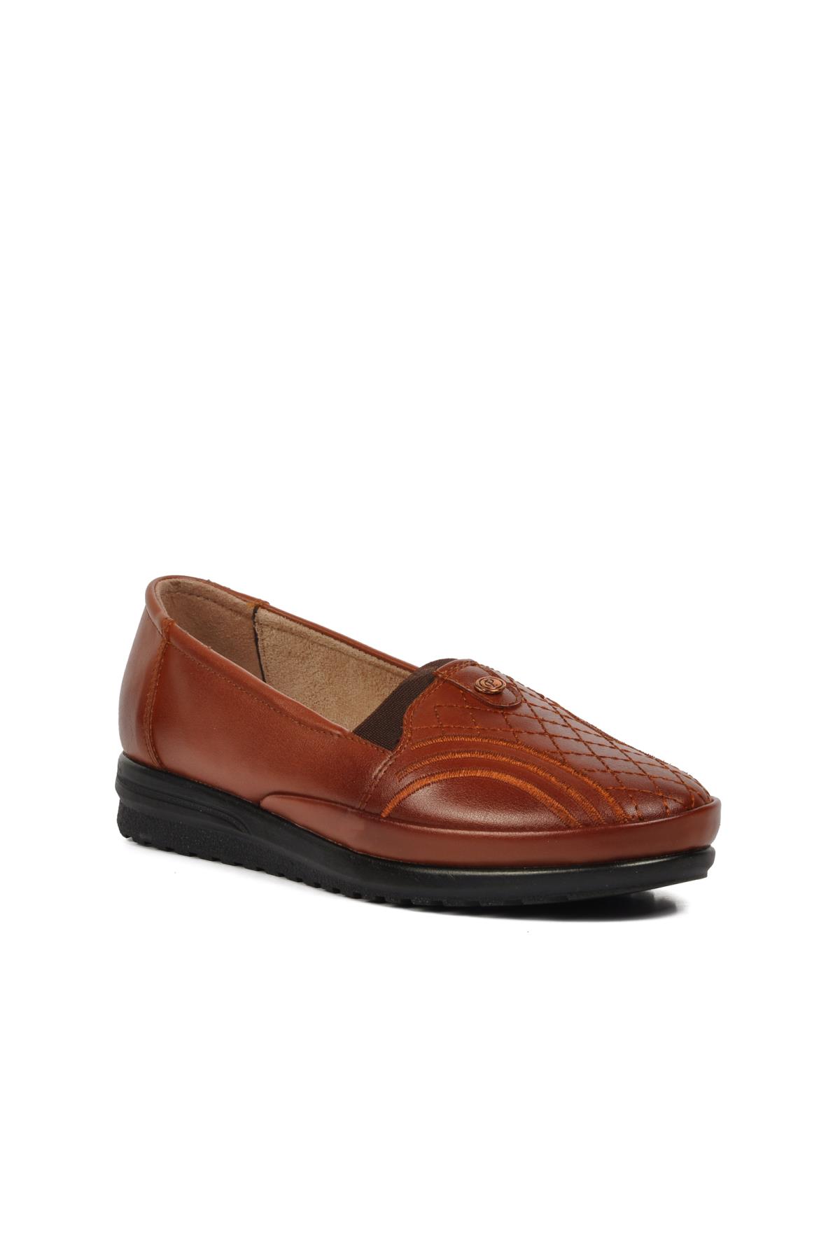 155 Z Taba Hakiki Deri Hafif Kadın Günlük Ayakkabı - Görsel 2