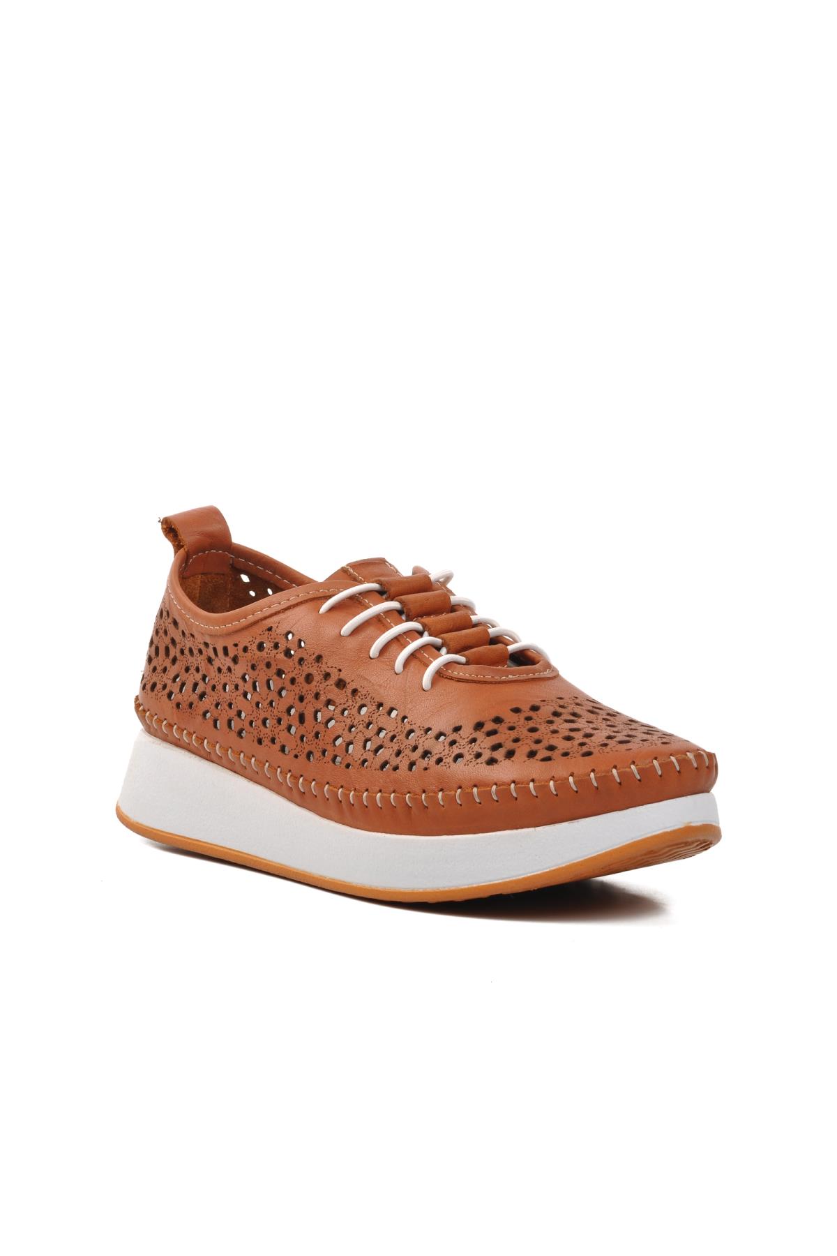 24077-L Taba Hakiki Deri Kadın Günlük Ayakkabı - Görsel 2