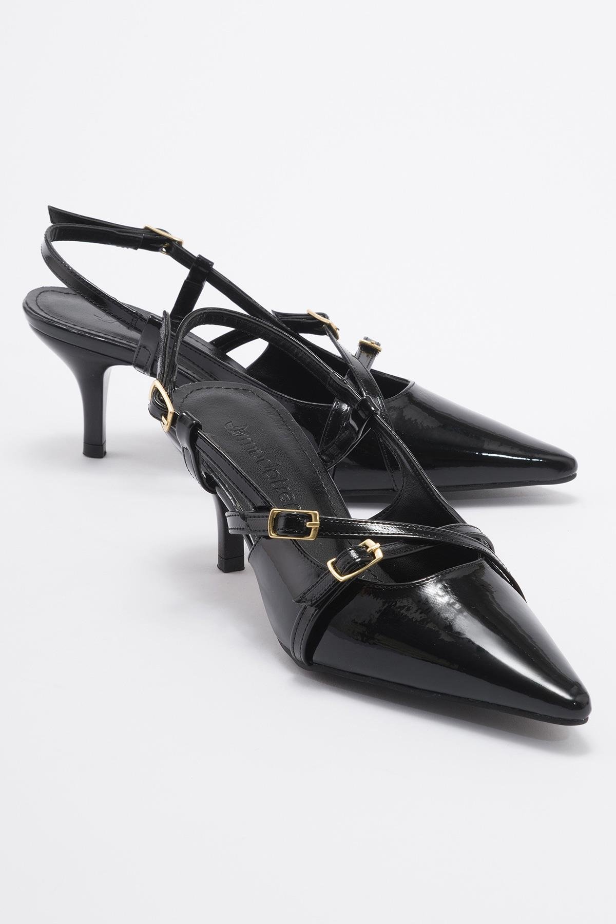 Kadın Sivri Burun Topuklu Ayakkabı SİYAH RUGAN - Görsel 2