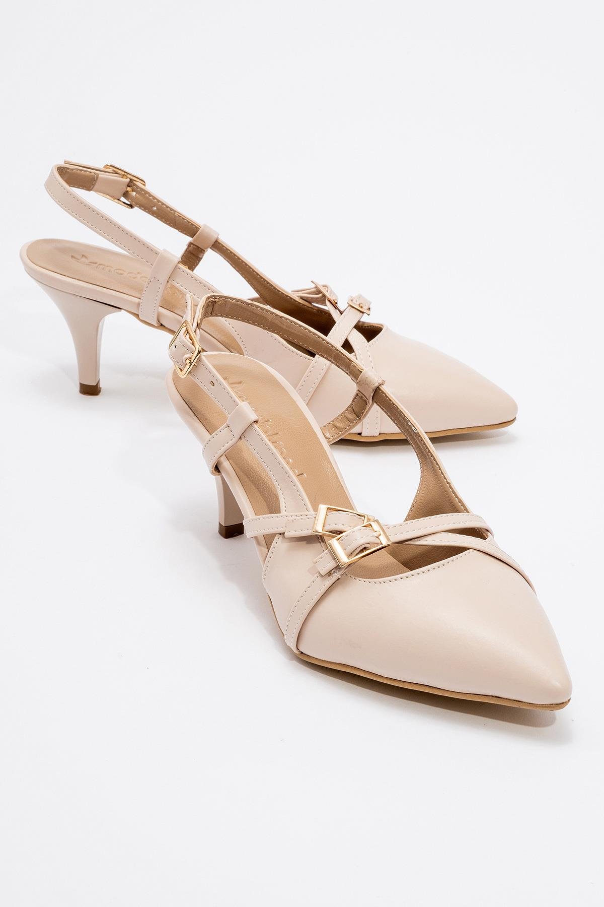 Kadın 3 Tokalı Topuklu Ayakkabı TEN CİLT - Görsel 2