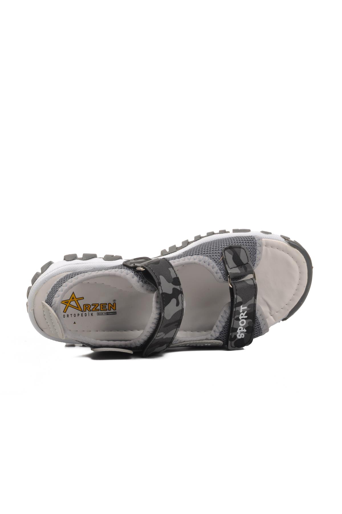 24-410-F Gri Kamuflaj Erkek Çocuk Sandalet - Görsel 5