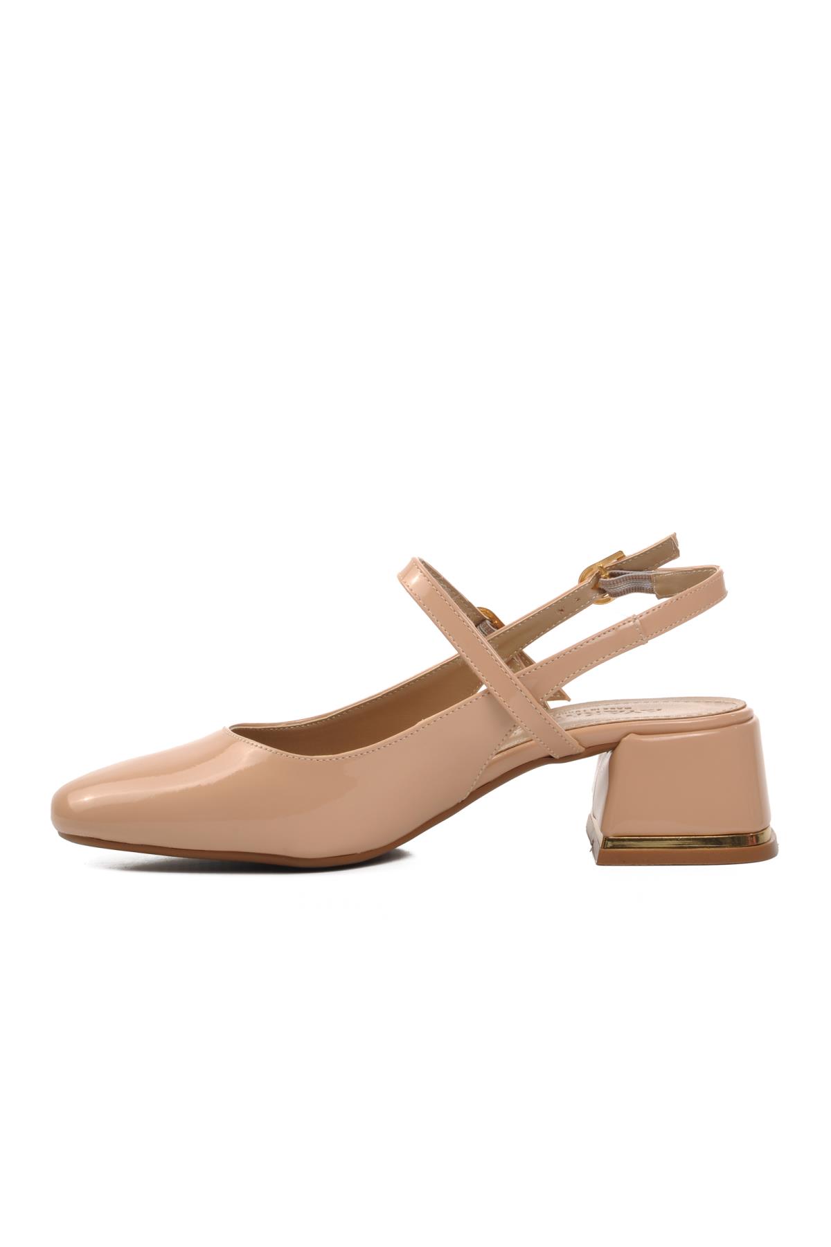 519015 Nude Rugan Kadın Topuklu Ayakkabı - Görsel 4