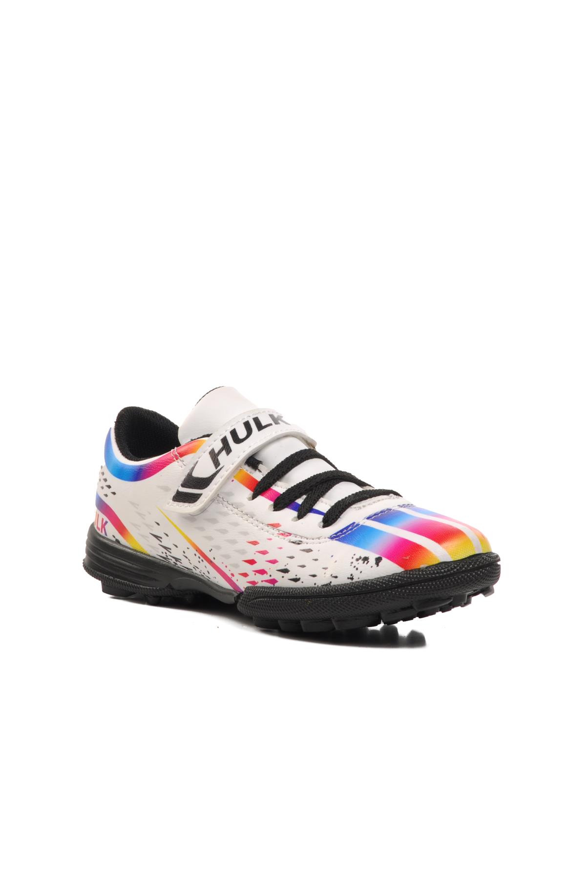 Hulk 129-F Beyaz-Siyah Çocuk Halı Saha Ayakkabısı - Görsel 2