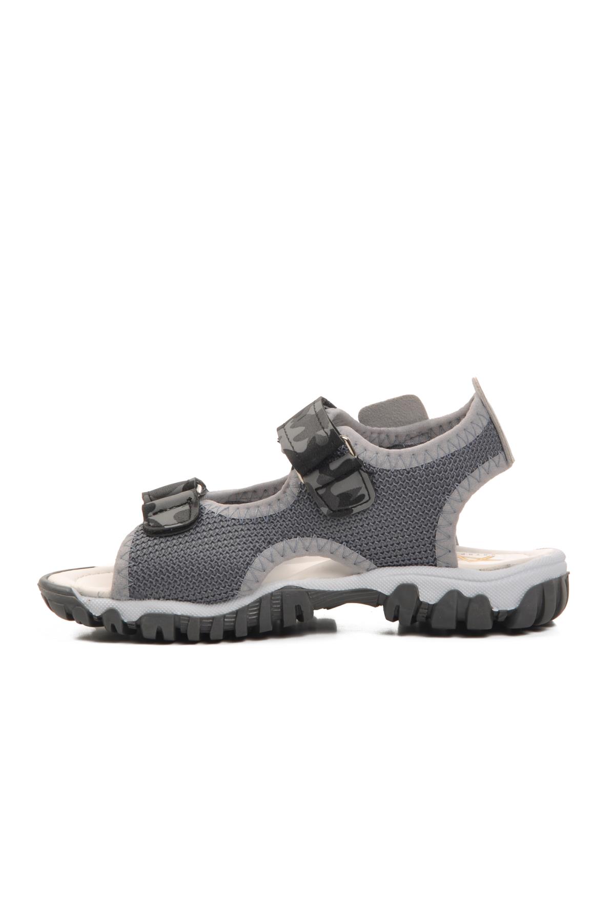 24-410-P Gri Kamuflaj Erkek Çocuk Sandalet - Görsel 4