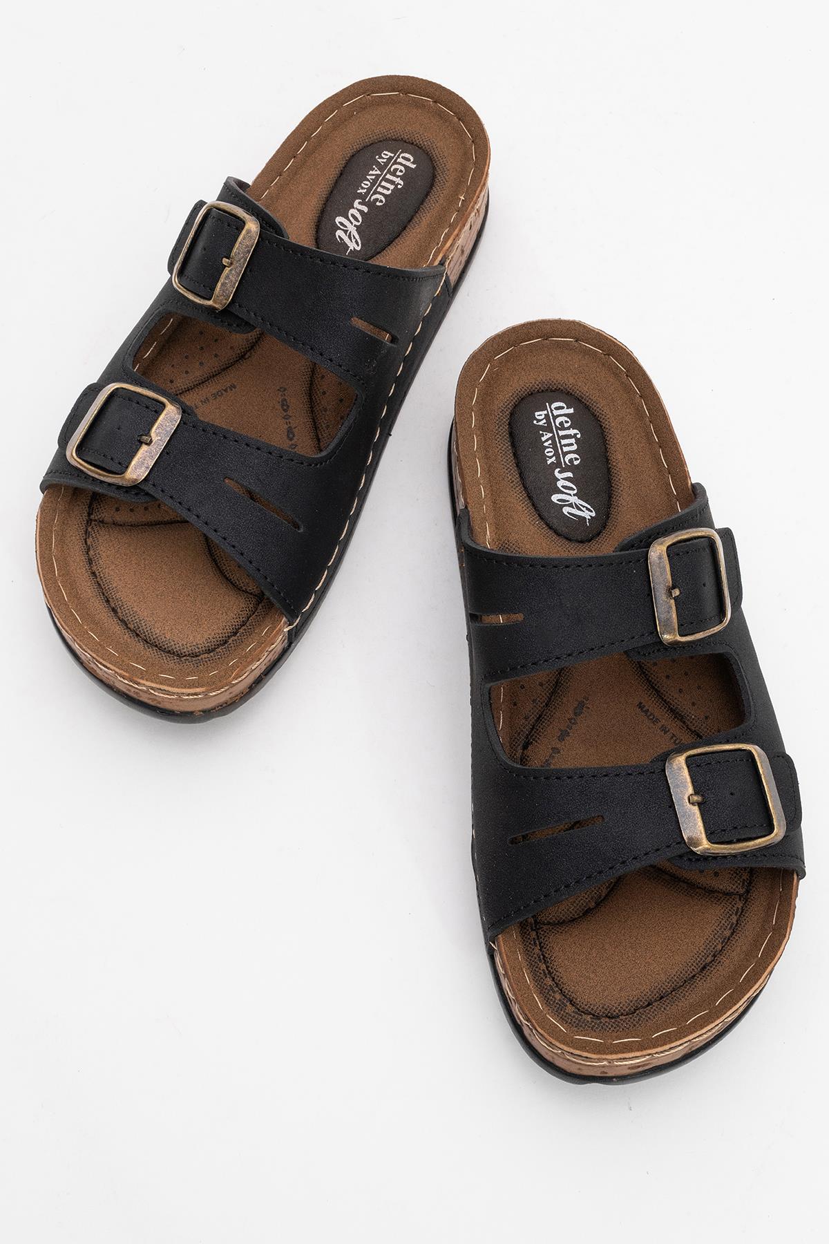 Kadın Tokalı Terlik SİYAH - Görsel 6