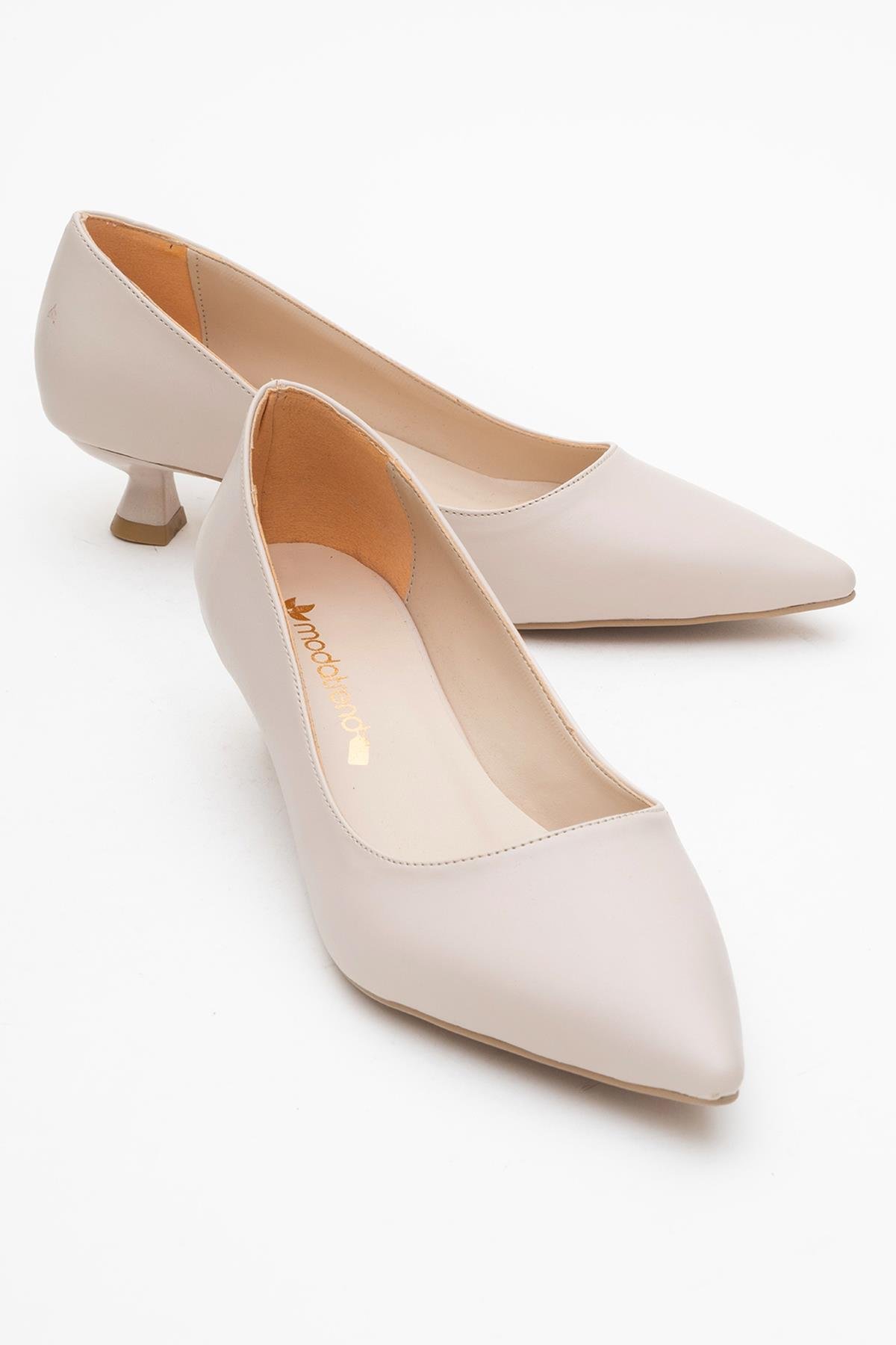 Kadın Topuklu Ayakkabı BEJ CİLT - Görsel 2