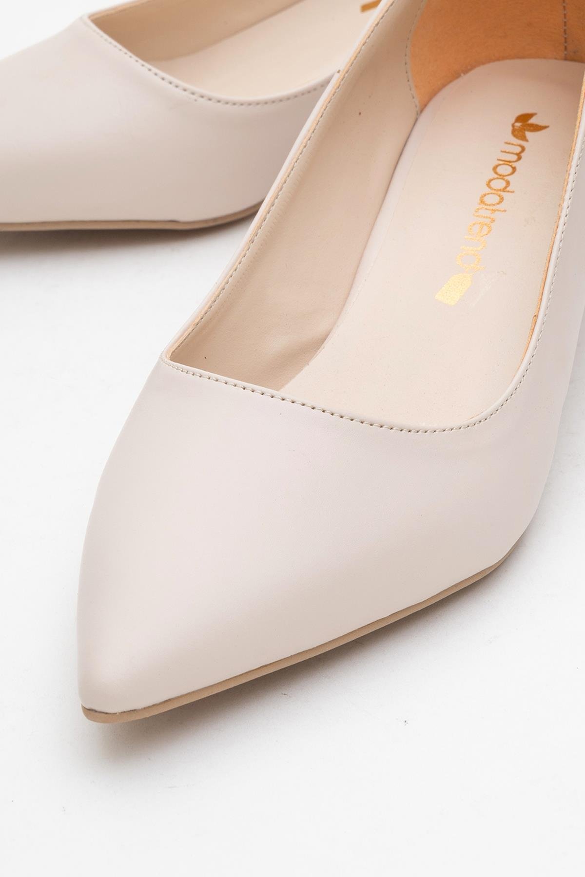 Kadın Topuklu Ayakkabı BEJ CİLT - Görsel 4