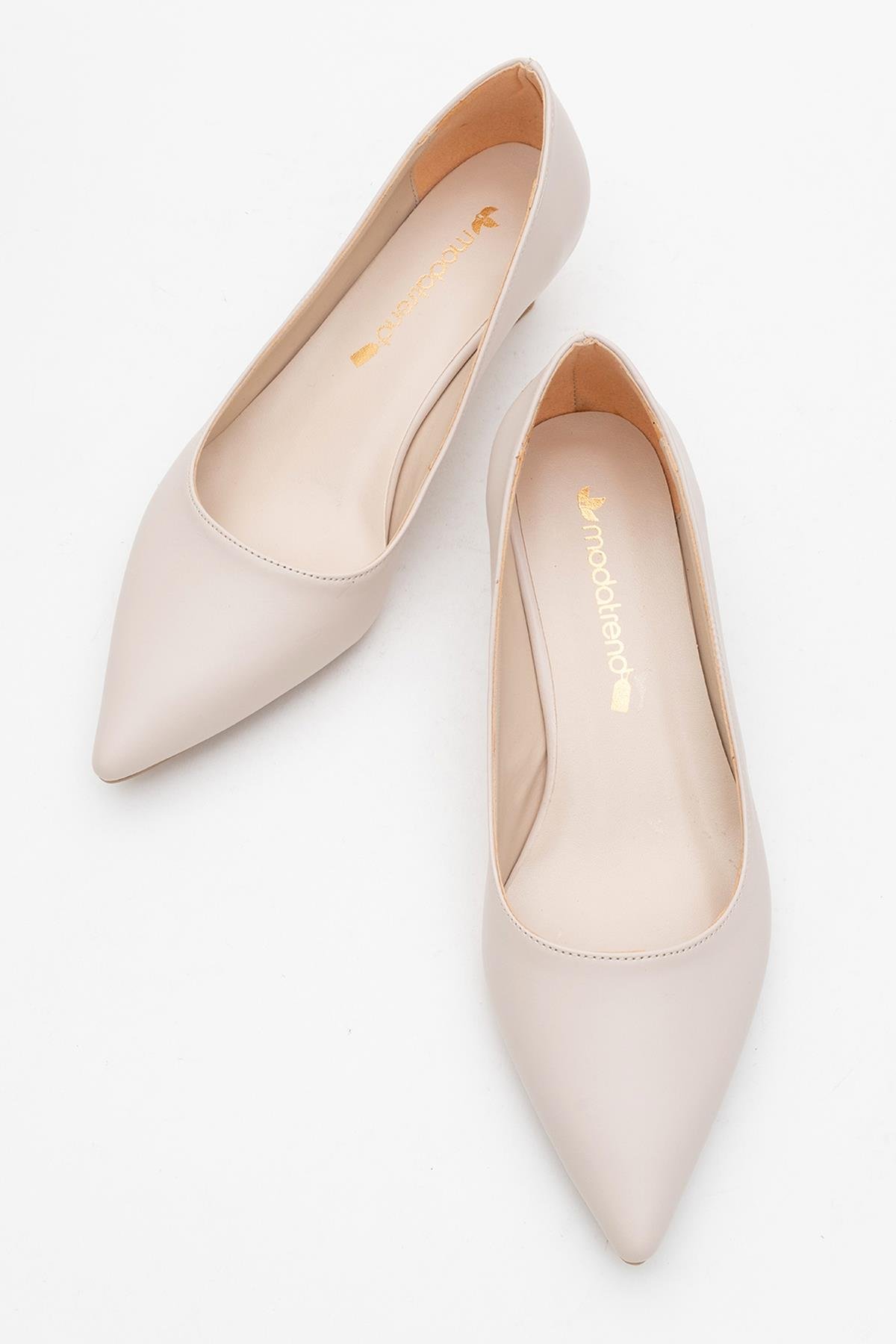 Kadın Topuklu Ayakkabı BEJ CİLT - Görsel 6