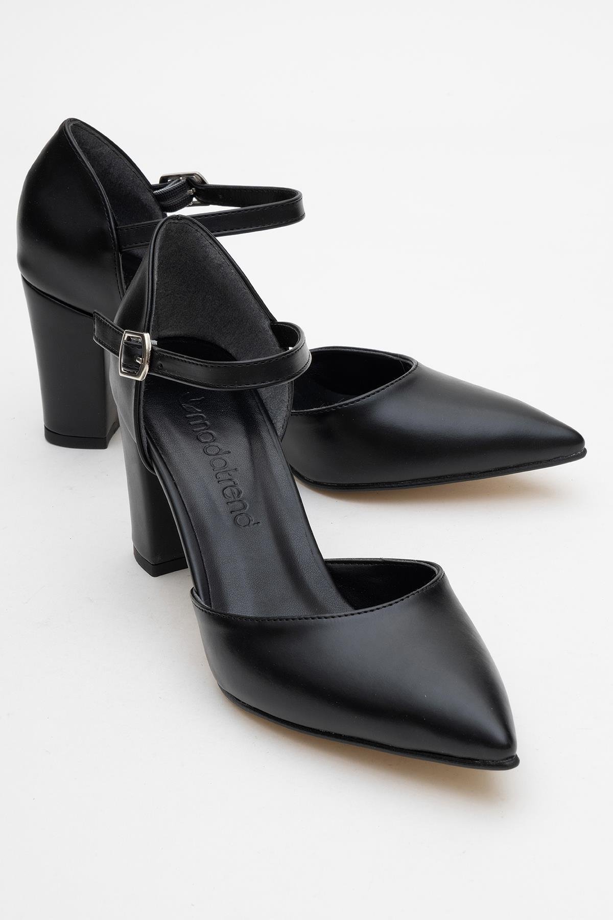 Kadın Tokalı Topuklu Ayakabı SİYAH CİLT - Görsel 2