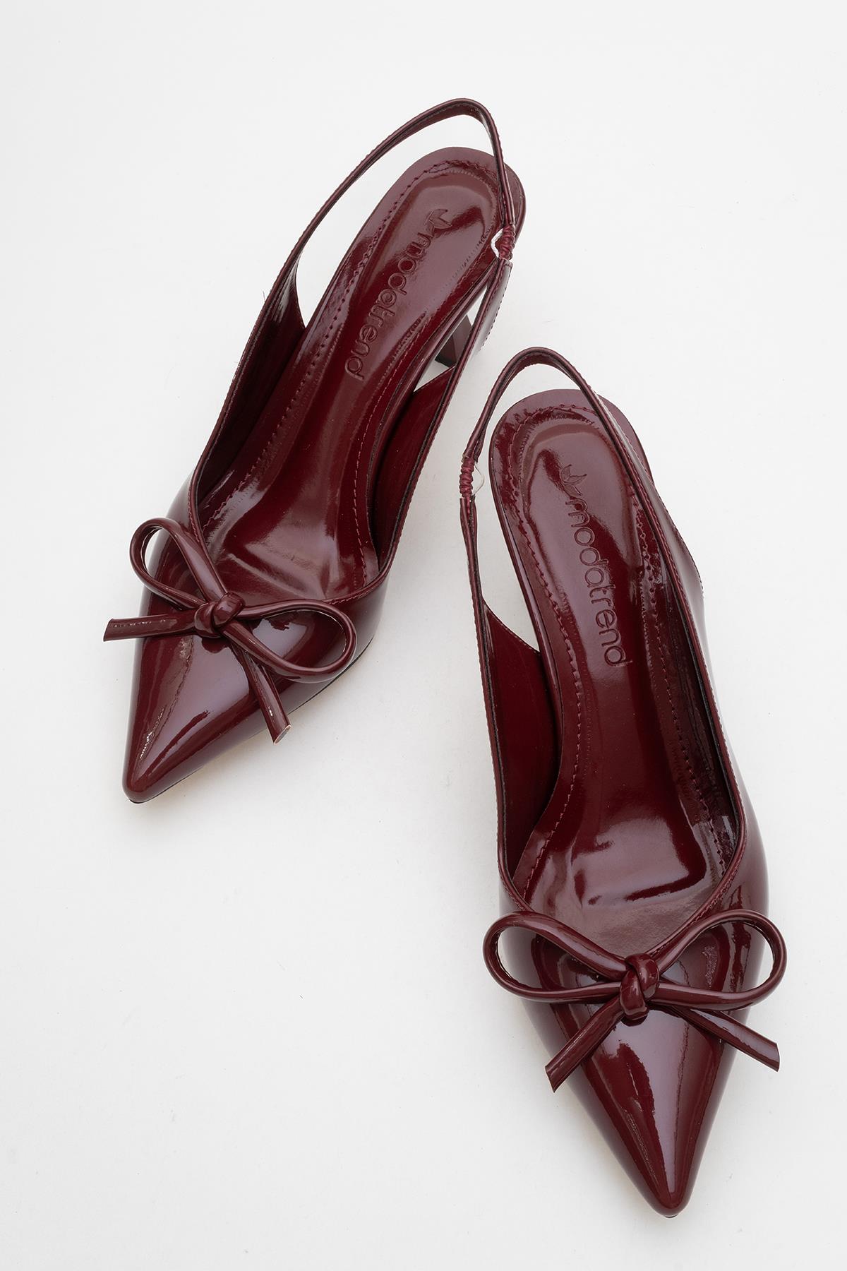 Kadın Topuklu Ayakkabı BORDO RUGAN - Görsel 6