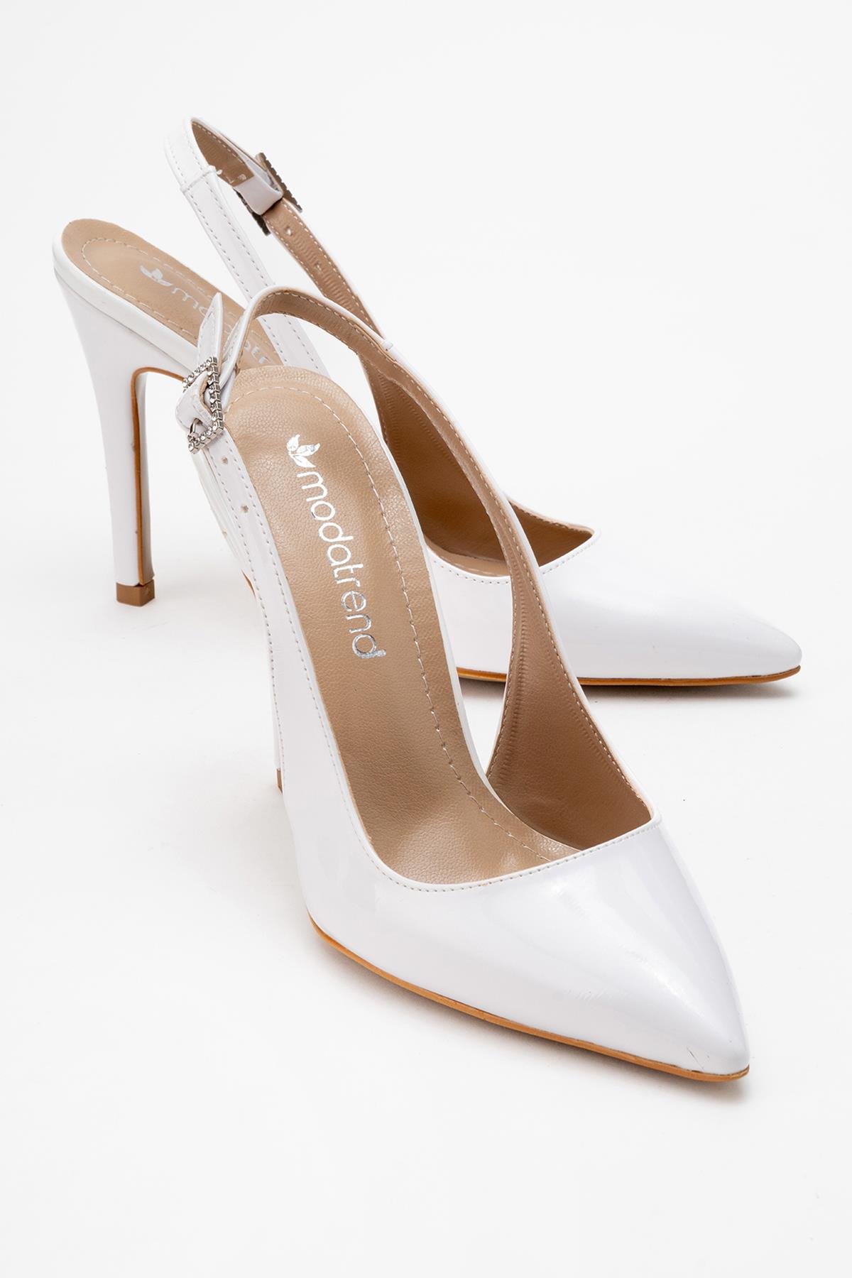 Kadın Stiletto Ayakkab BEYAZ RUGAN - Görsel 2