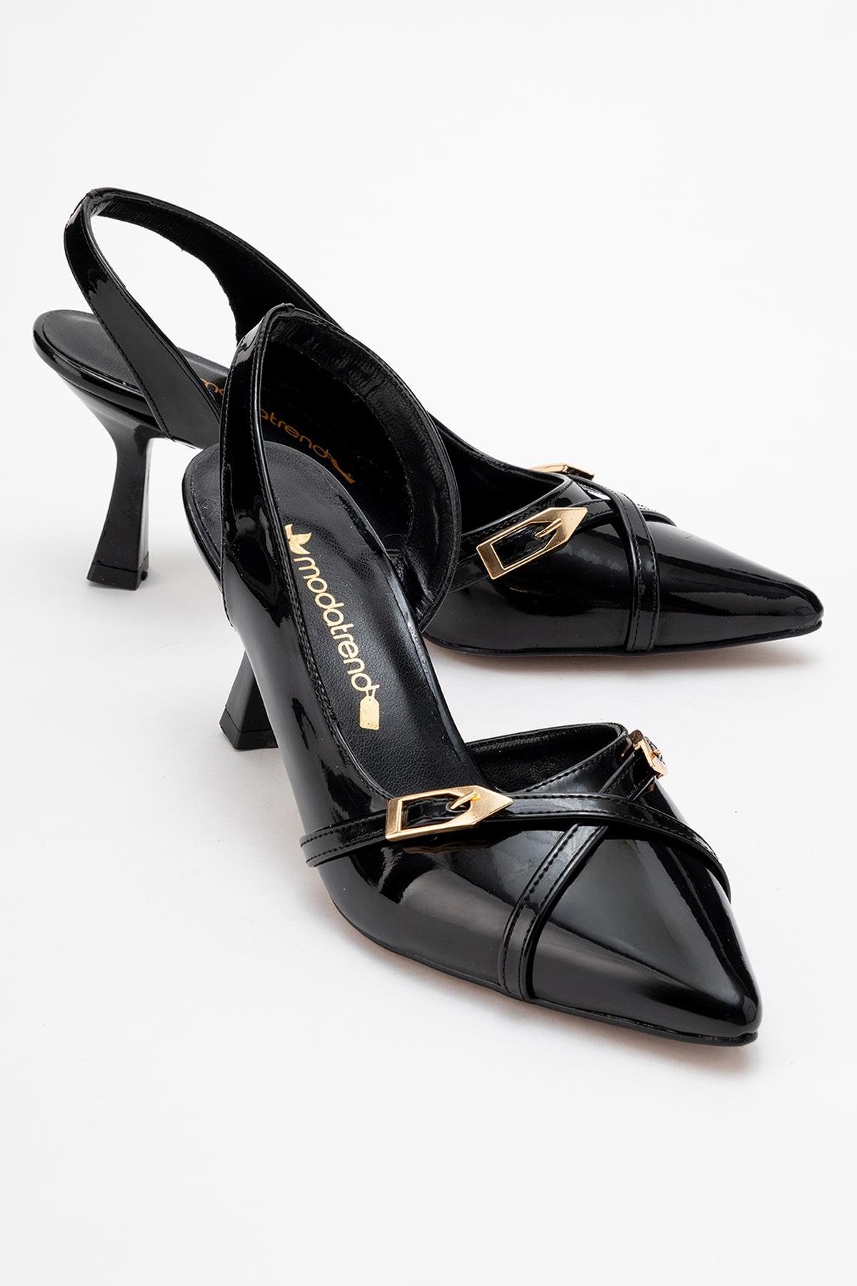 Kadın Sivri Burun Açık Ayakkabı SİYAH RUGAN - Görsel 2