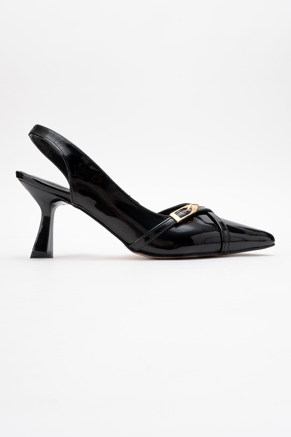 Kadın Sivri Burun Açık Ayakkabı SİYAH RUGAN - Görsel 3