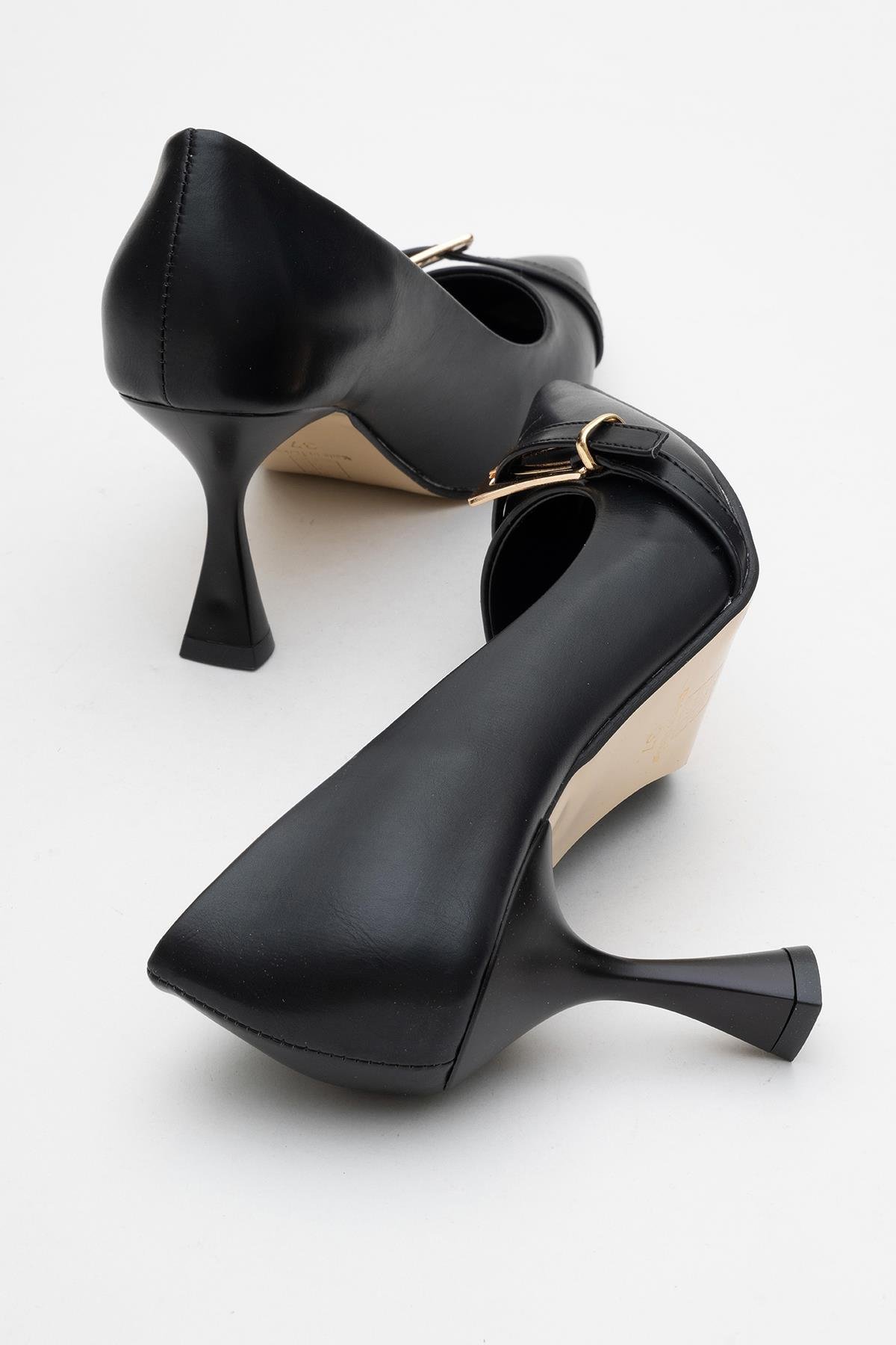 Ccway Bej Ccway Sivri Burunlu Tokalı Kadın Topuklu CİLT