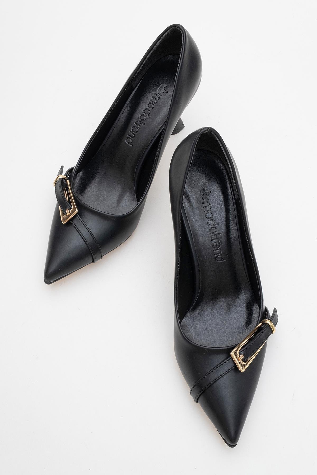 Ccway Bej Ccway Sivri Burunlu Tokalı Kadın Topuklu CİLT