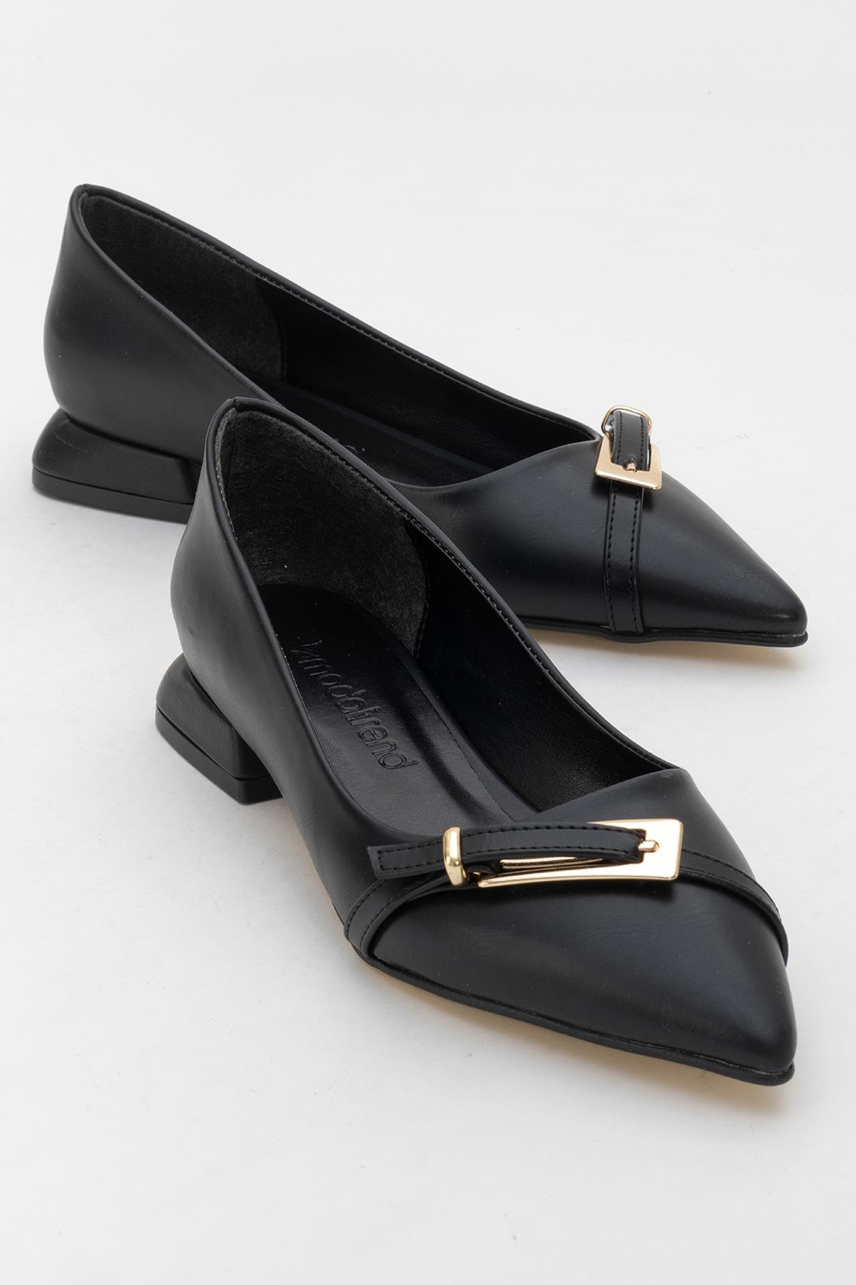 Kadın Tokalı Topuklu Ayakkabı SİYAH CİLT - Görsel 2