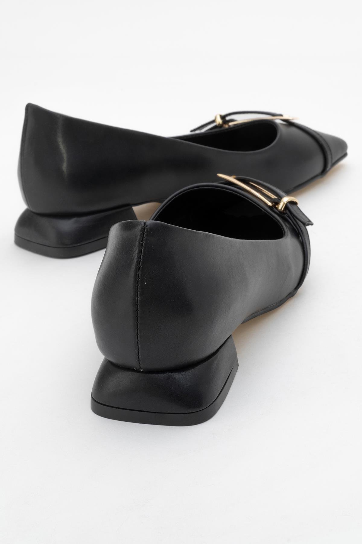 Kadın Tokalı Topuklu Ayakkabı SİYAH CİLT - Görsel 5