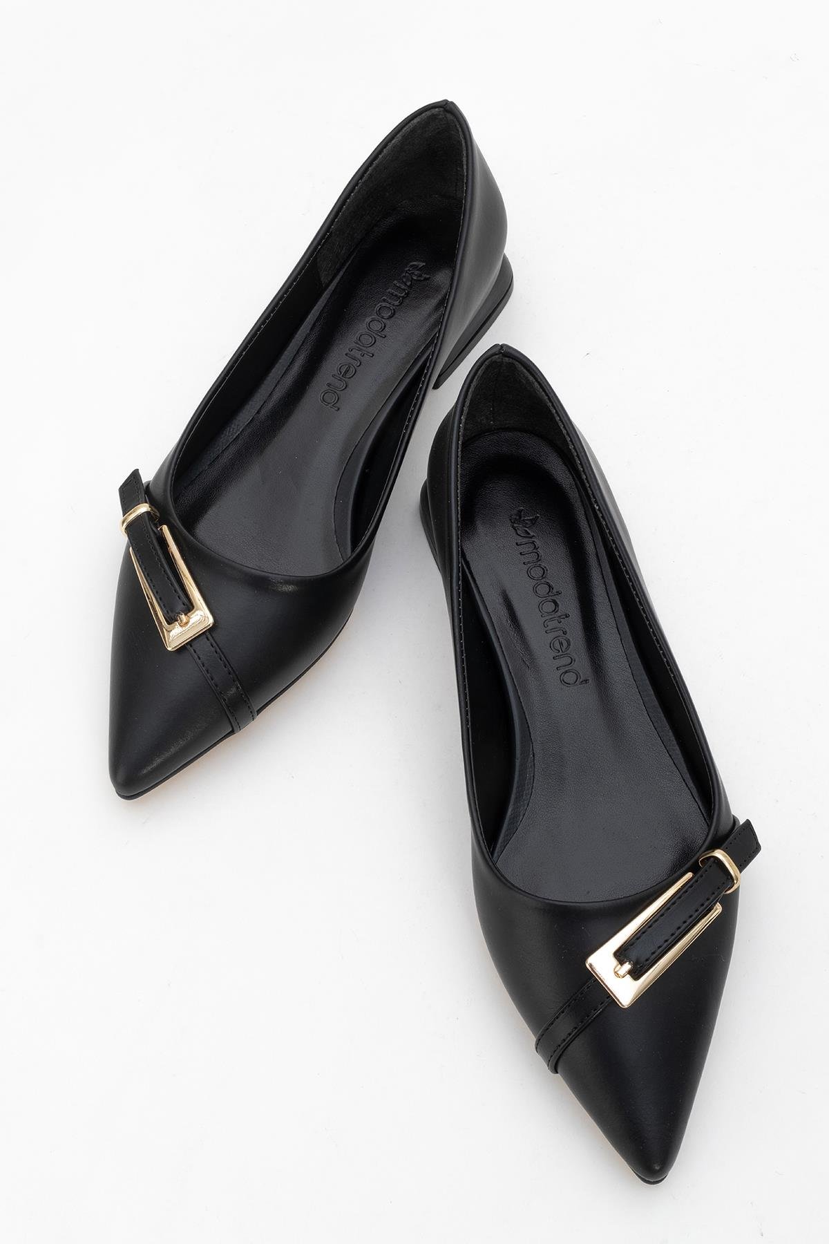 Kadın Tokalı Topuklu Ayakkabı SİYAH CİLT - Görsel 6