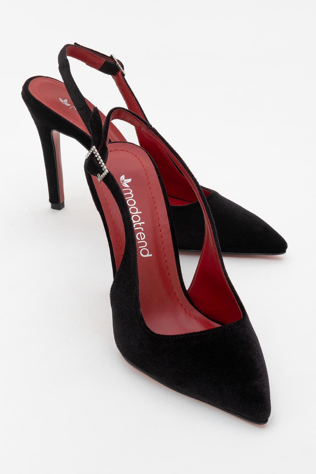 Kadın Stiletto Ayakkabı SİYAH KADİFE - Görsel 2