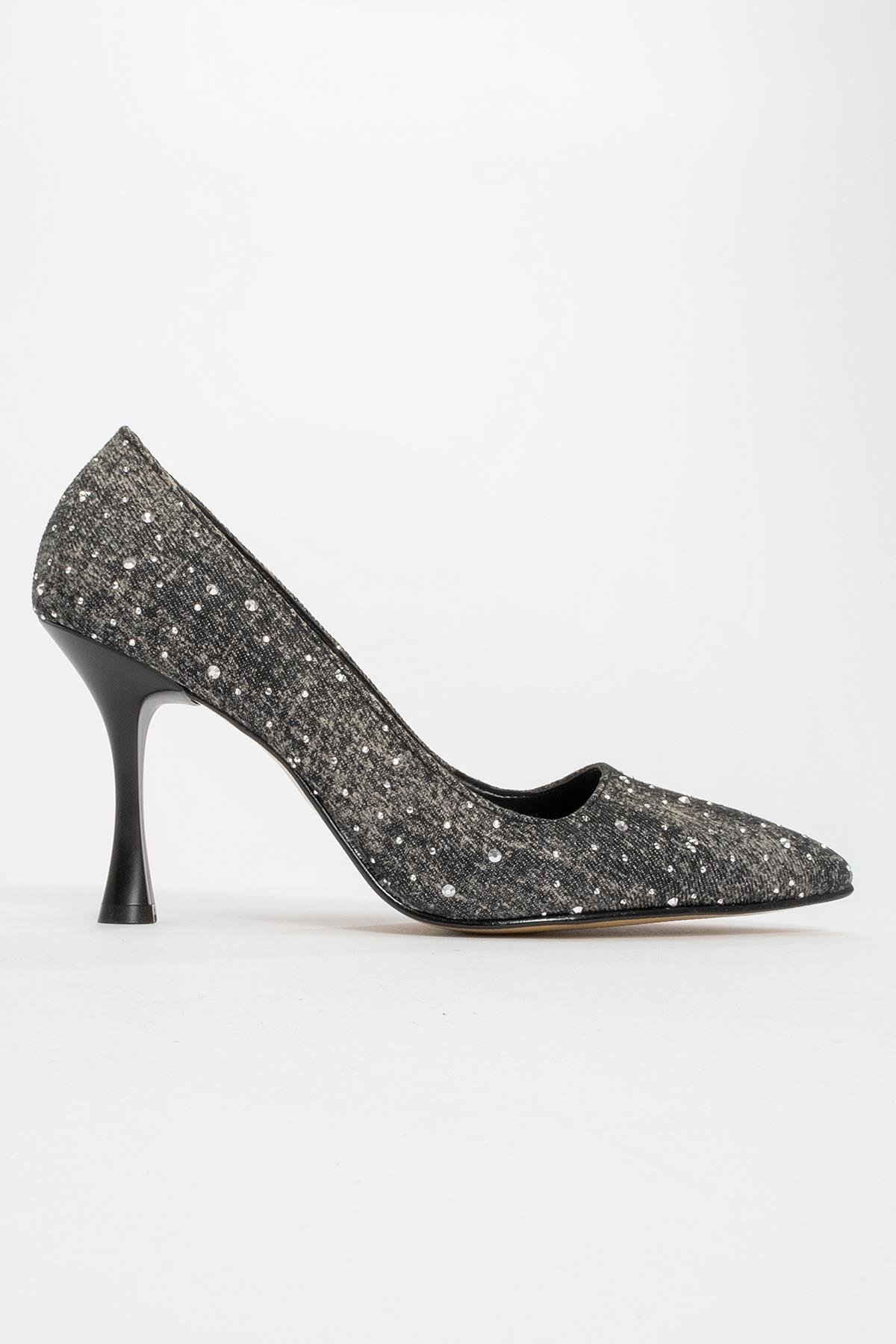 Kadın Topuklu Ayakkabı SİYAH KOT - Görsel 3