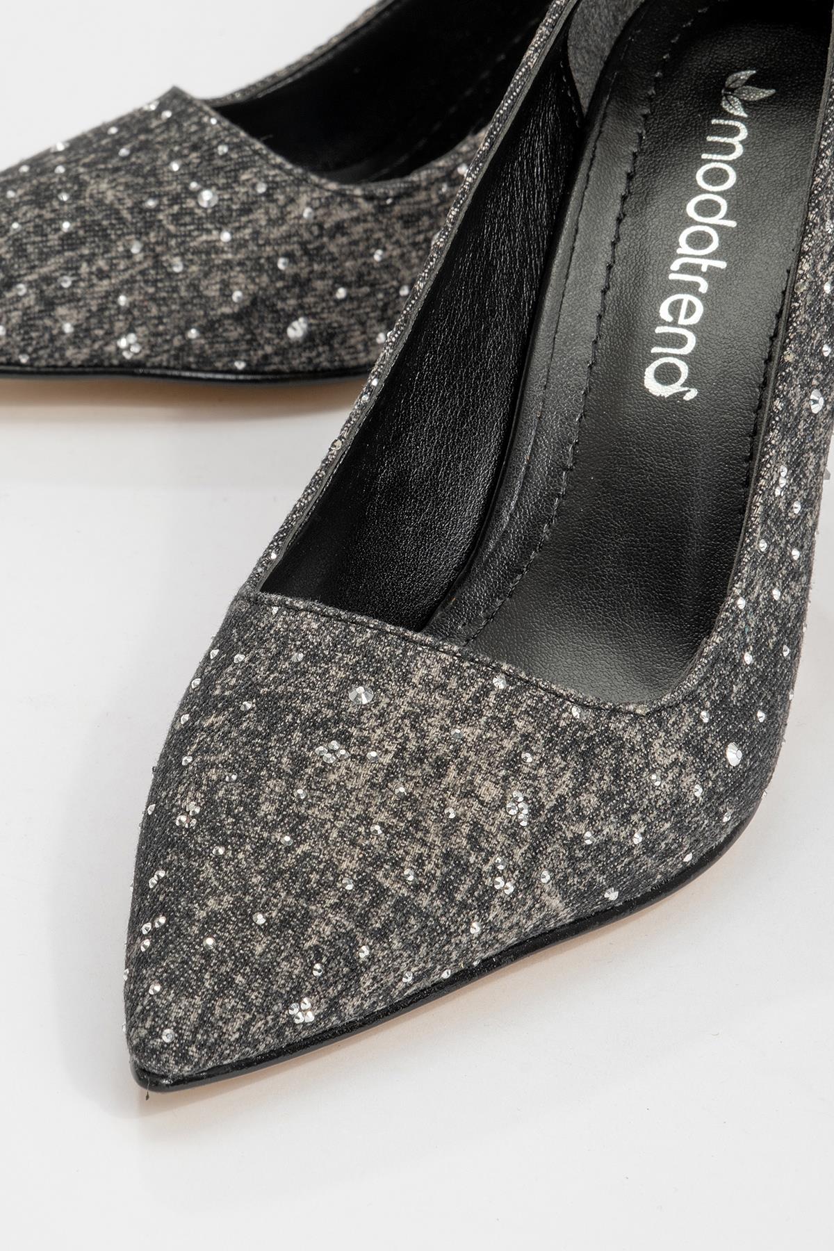 Kadın Topuklu Ayakkabı SİYAH KOT - Görsel 4