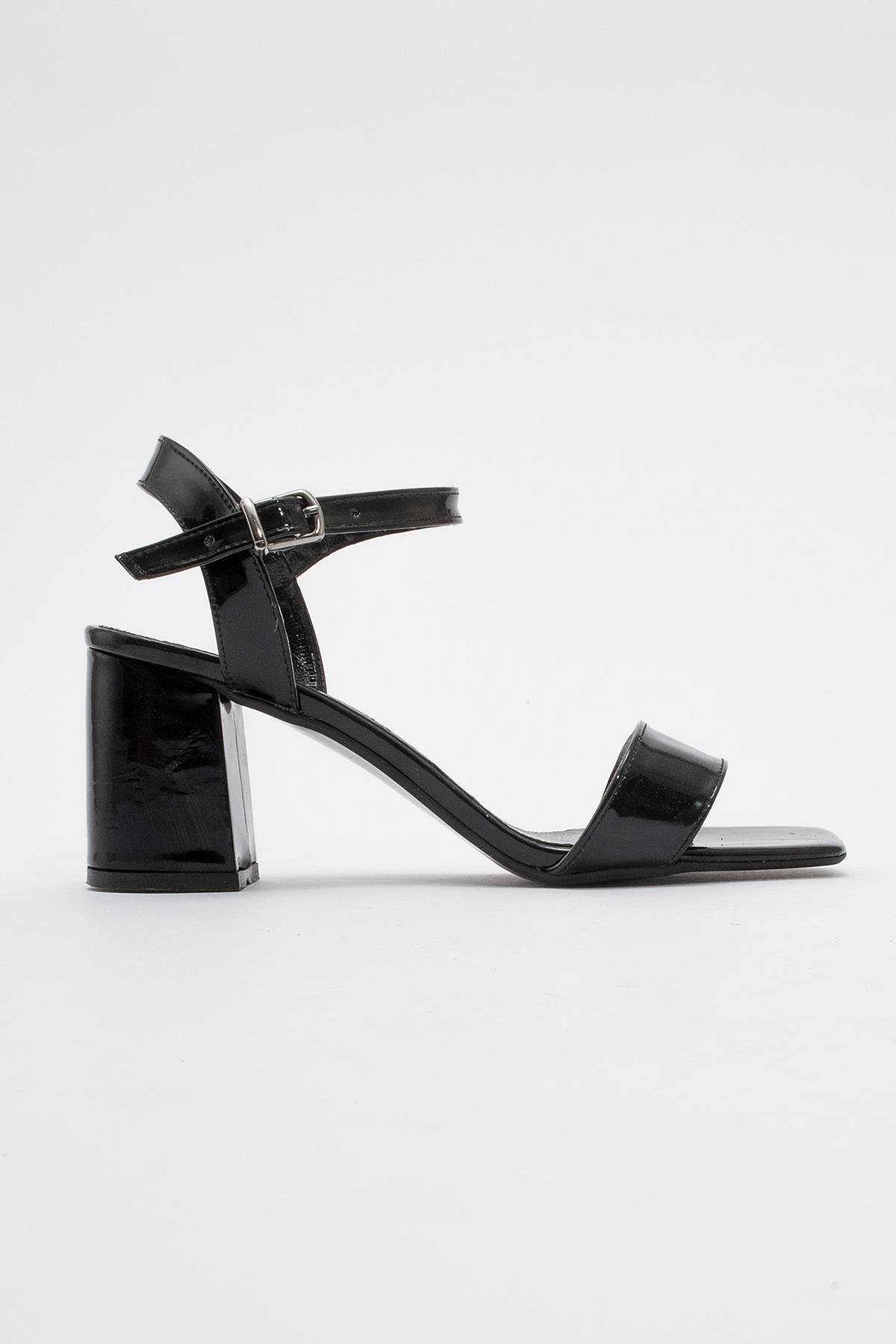 Tek Bantlı Kadın Topuklu Sandalet SİYAH RUGAN - Görsel 3