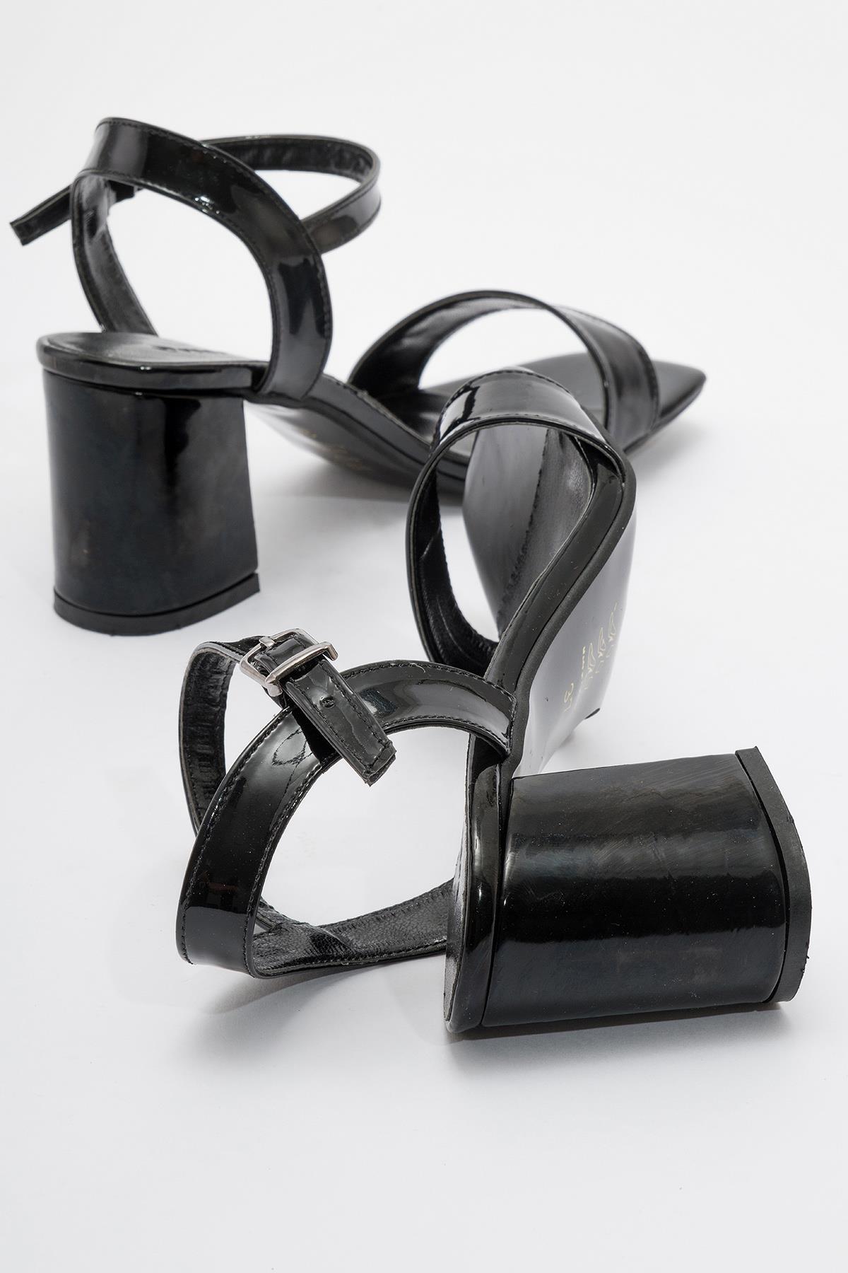 Tek Bantlı Kadın Topuklu Sandalet SİYAH RUGAN - Görsel 5