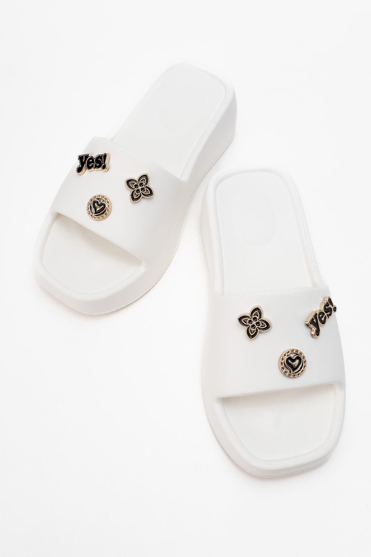 Kadın Aksesurarlı Terlik EKRU - Görsel 6