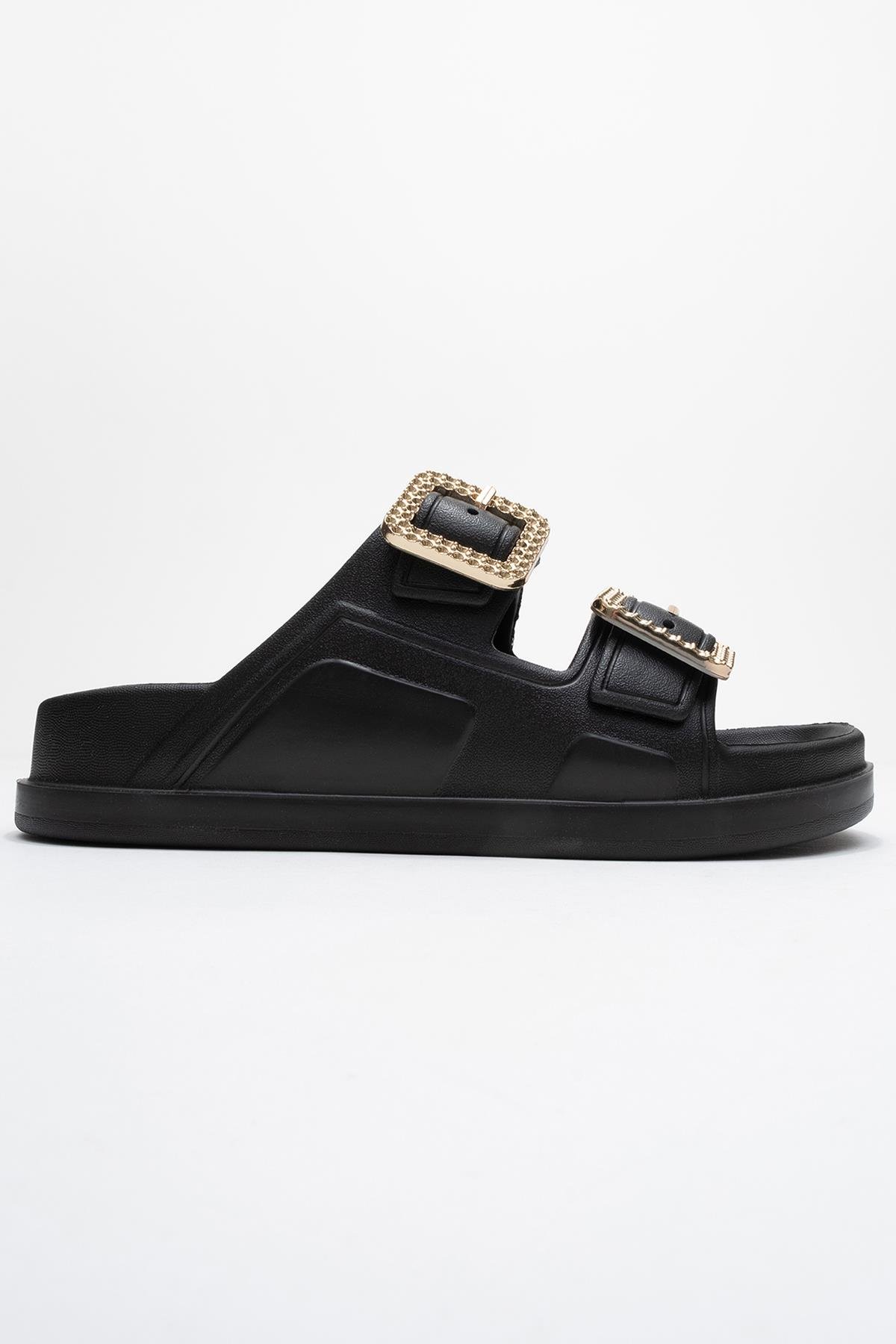 Kadın Bantlı Tokalı Terlik SİYAH - Görsel 3