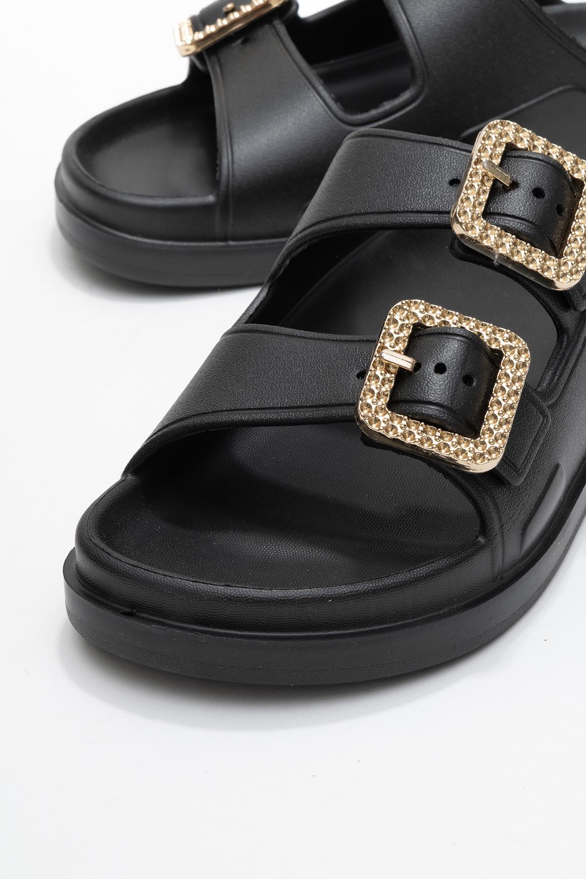 Kadın Bantlı Tokalı Terlik SİYAH - Görsel 4