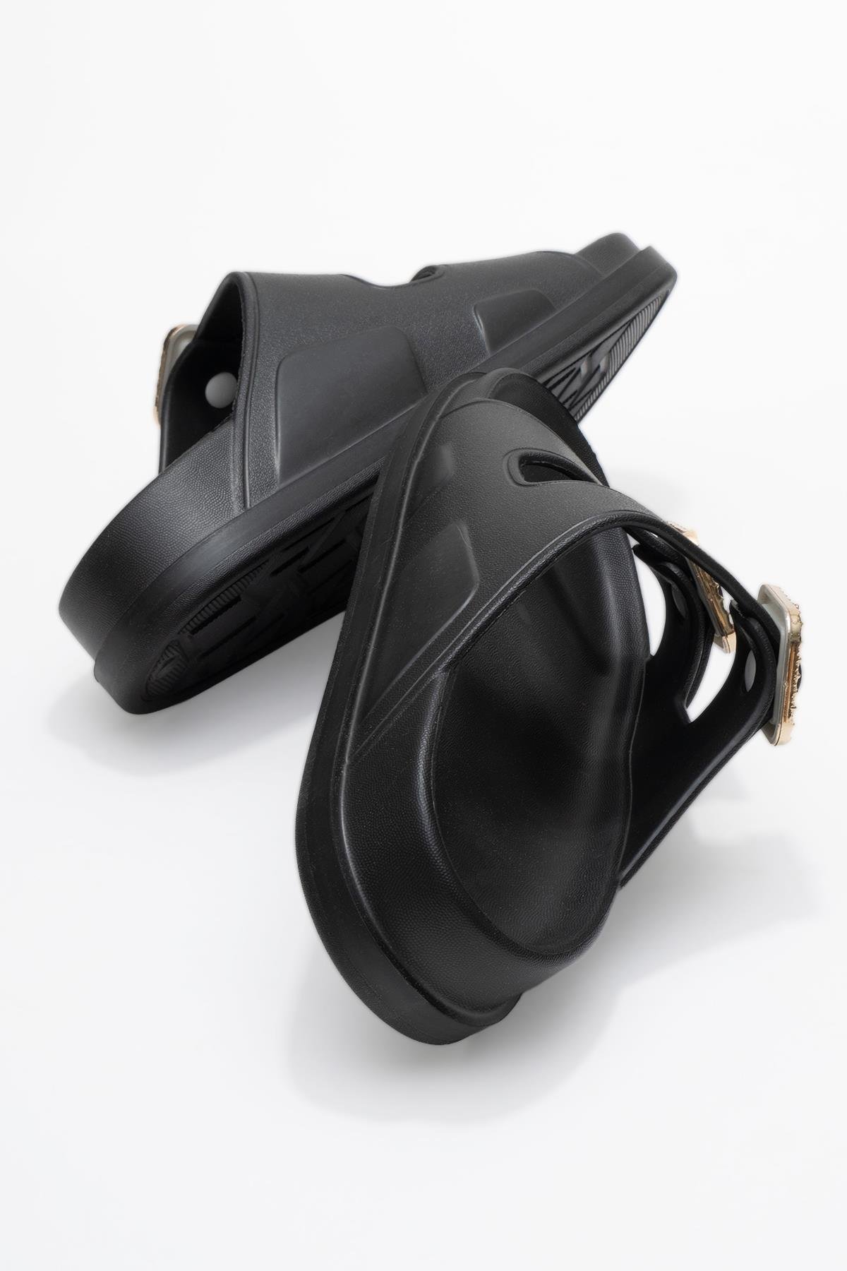 Kadın Bantlı Tokalı Terlik SİYAH - Görsel 5