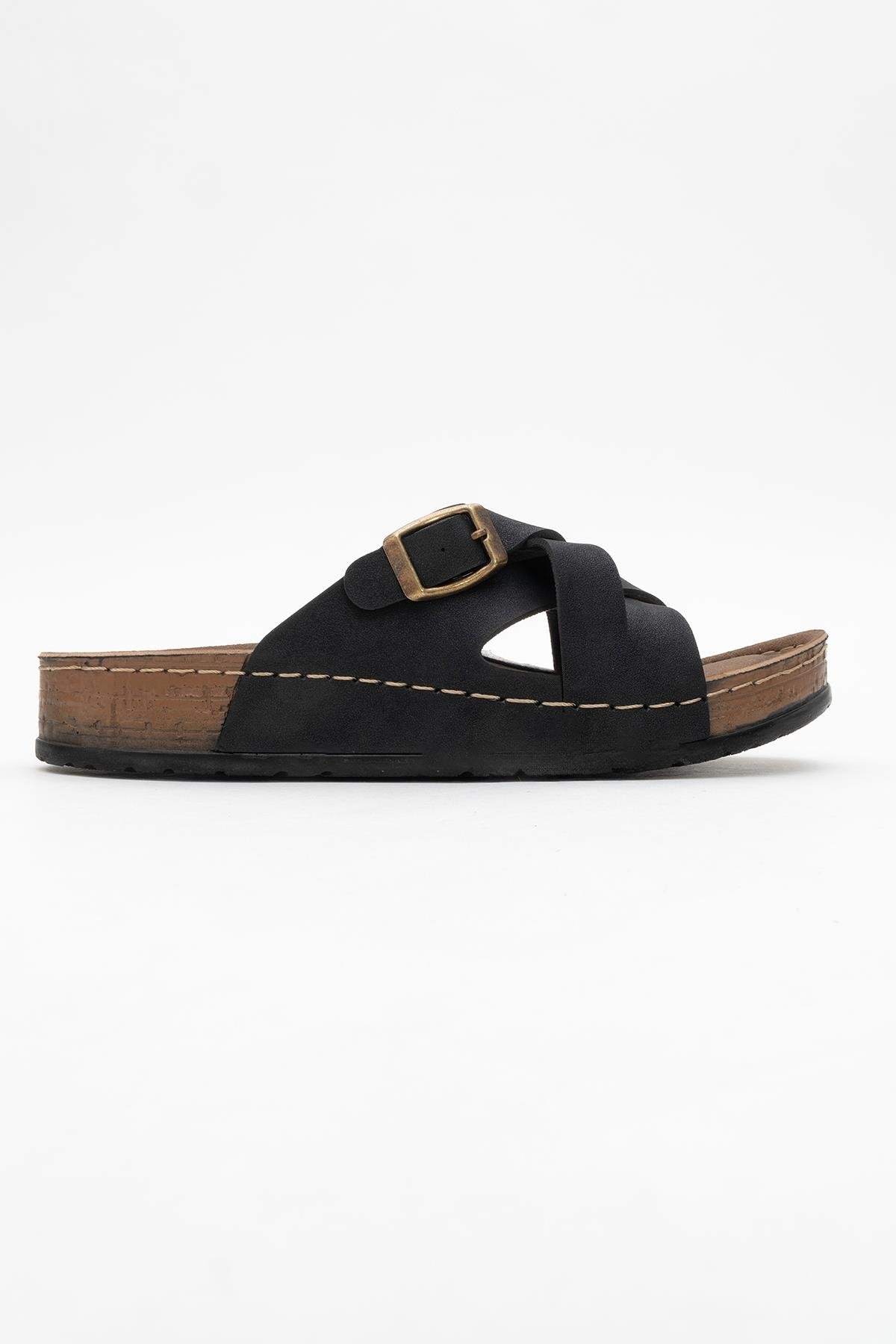 Kadın Çapraz Tokalı Terlik SİYAH - Görsel 3