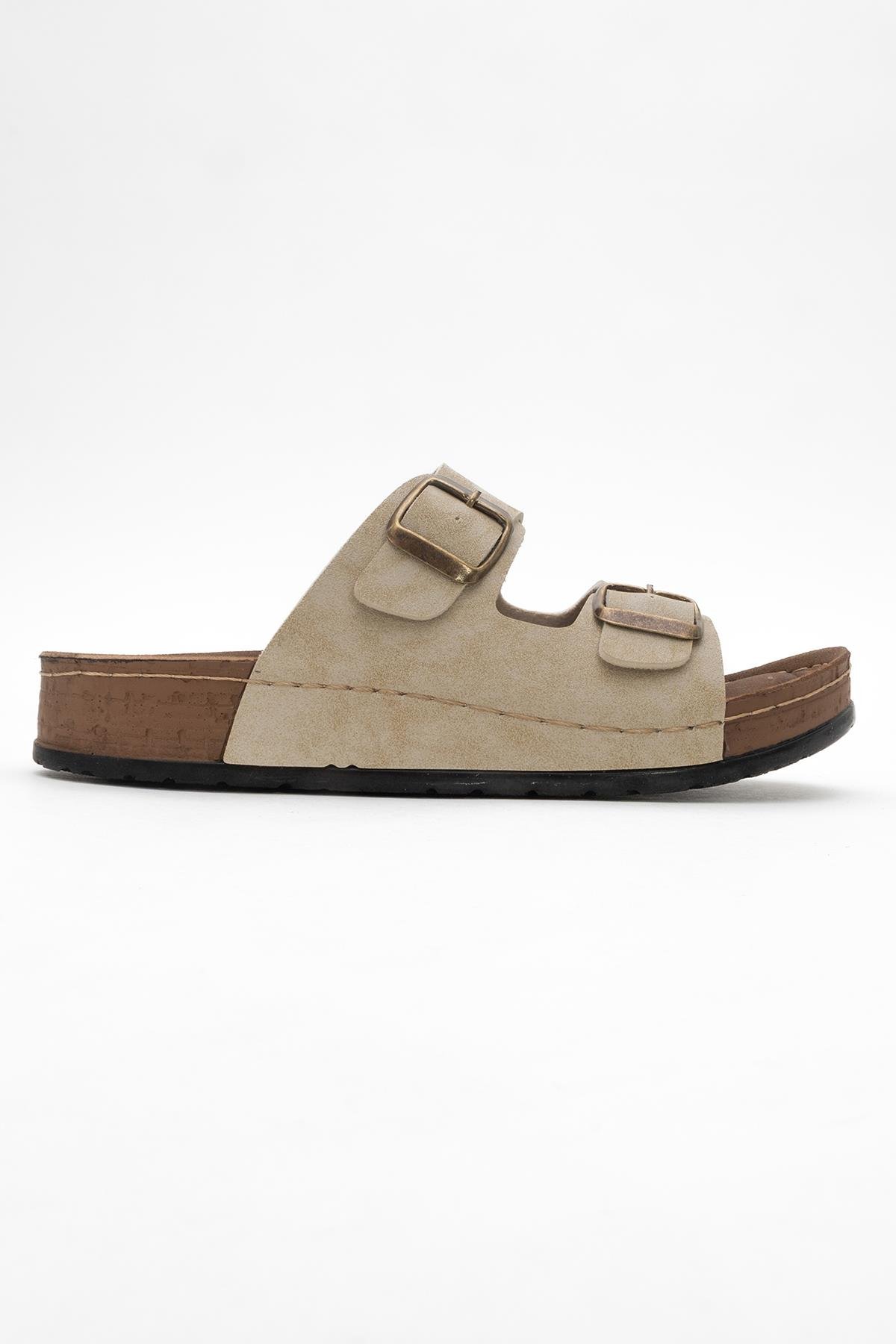 Kadın Tokalı Terlik BEJ - Görsel 3