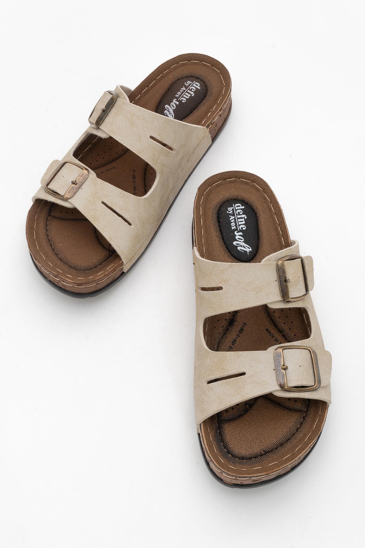 Kadın Tokalı Terlik BEJ - Görsel 4