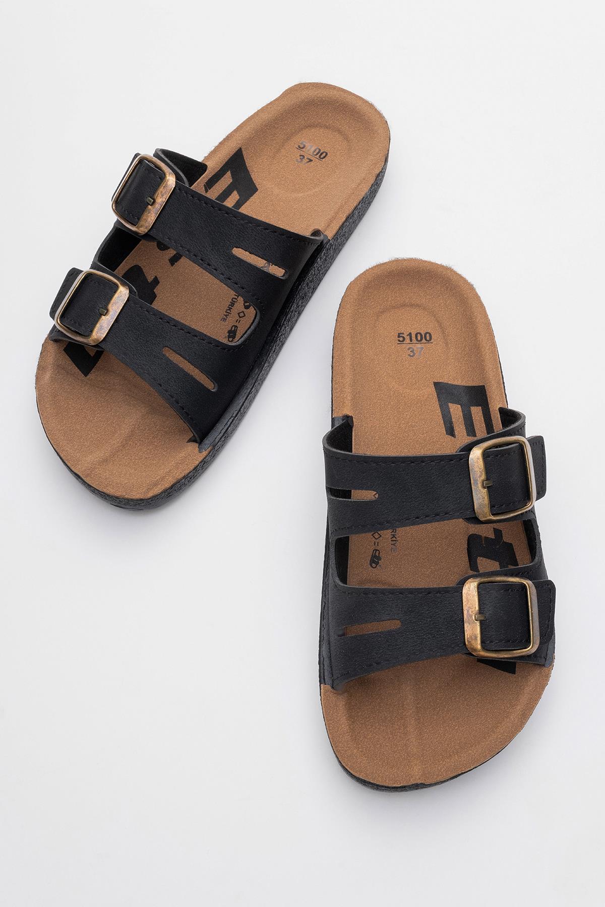 Tokalı Kadın Düz Terlik SİYAH - Görsel 6